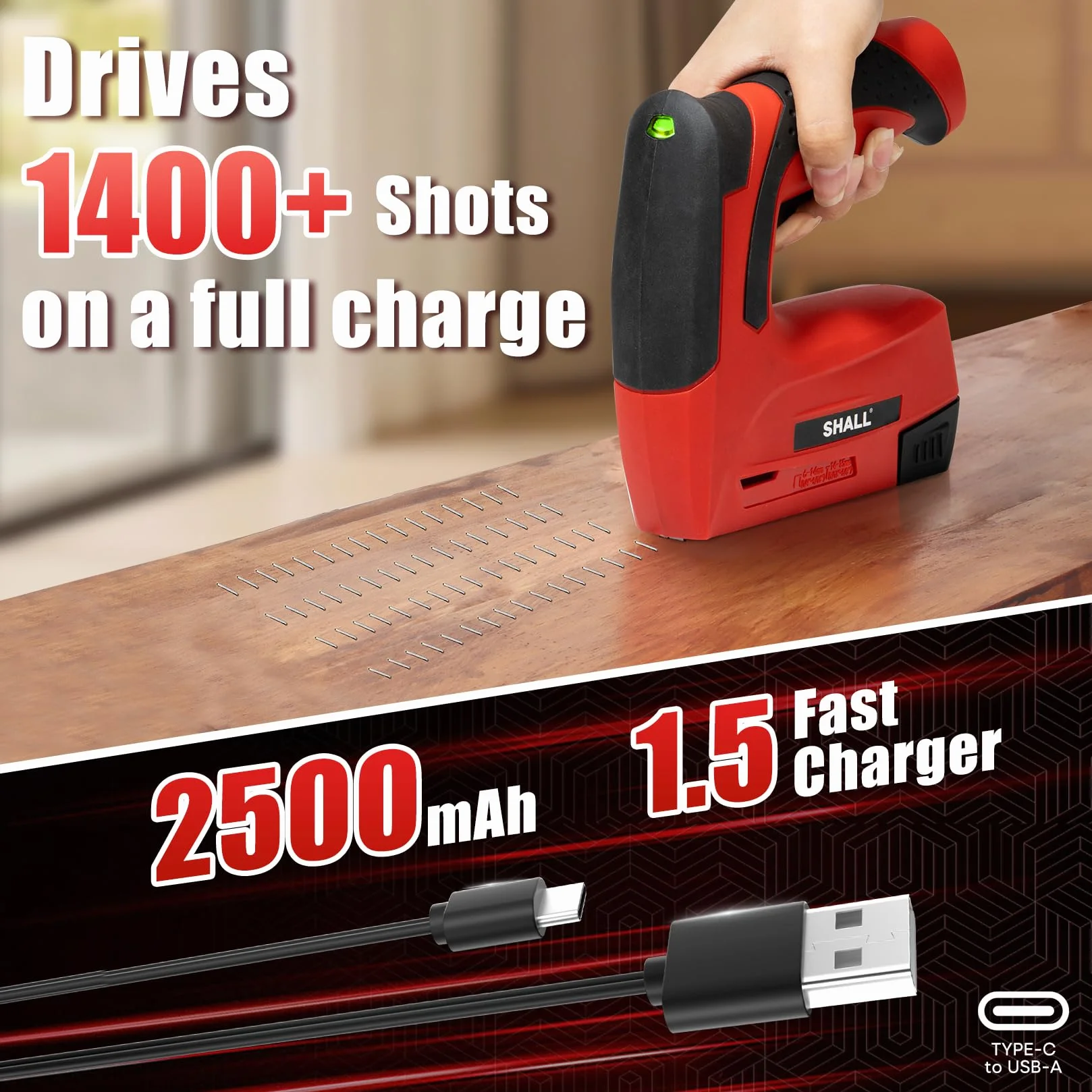 SHALL Puntatrice elettrica 2 in 1, senza fili, con 2500 punti, Per artigianato, fai da te, decorazioni