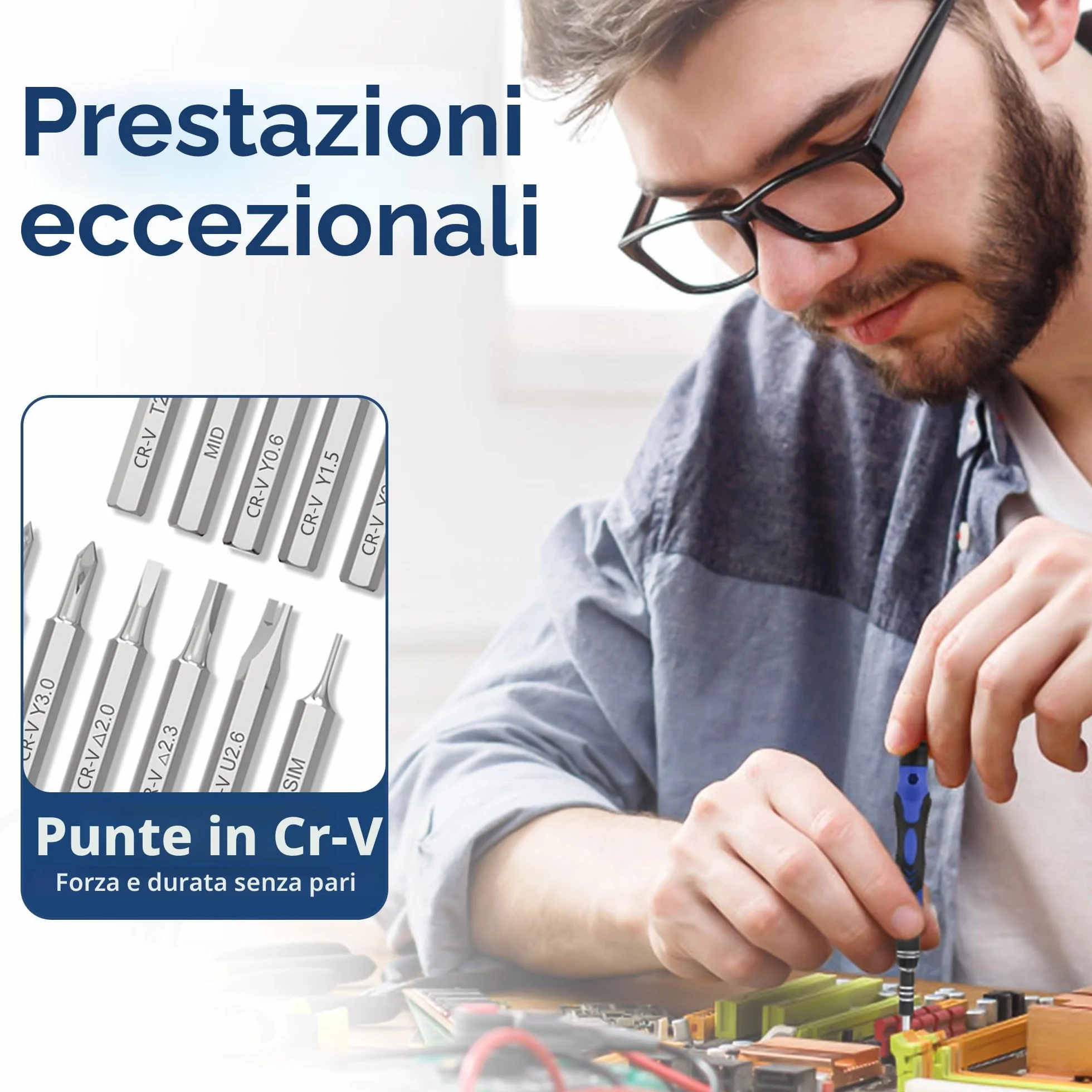 XOOL Kit Cacciaviti di Precisione 62 in 1, Cacciaviti Magnetici per Riparazioni Elettroniche, Smartphone, PC, Computer Portatile, iPhone, MacBook, Tablet e Altri Dispositivi