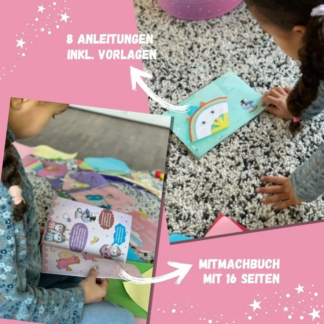 TOPP Einhorn-Bastelbox. Mit Anleitungen, Bastelmaterial und Mitmachbuch: 8 Anleitungen, buntes Bastelmaterial, Mitmachbuch (16 Seiten, A5, Softcover)