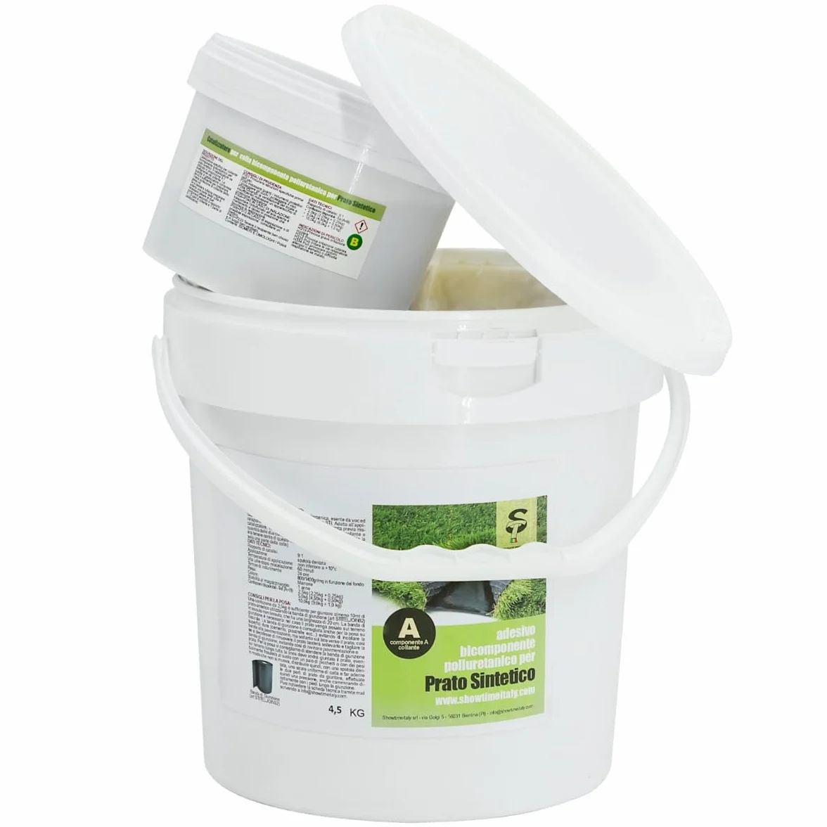 Colla Poliuretanica Bicomponente per Prato Sintetico parquet legno conf. 5 kg STI
