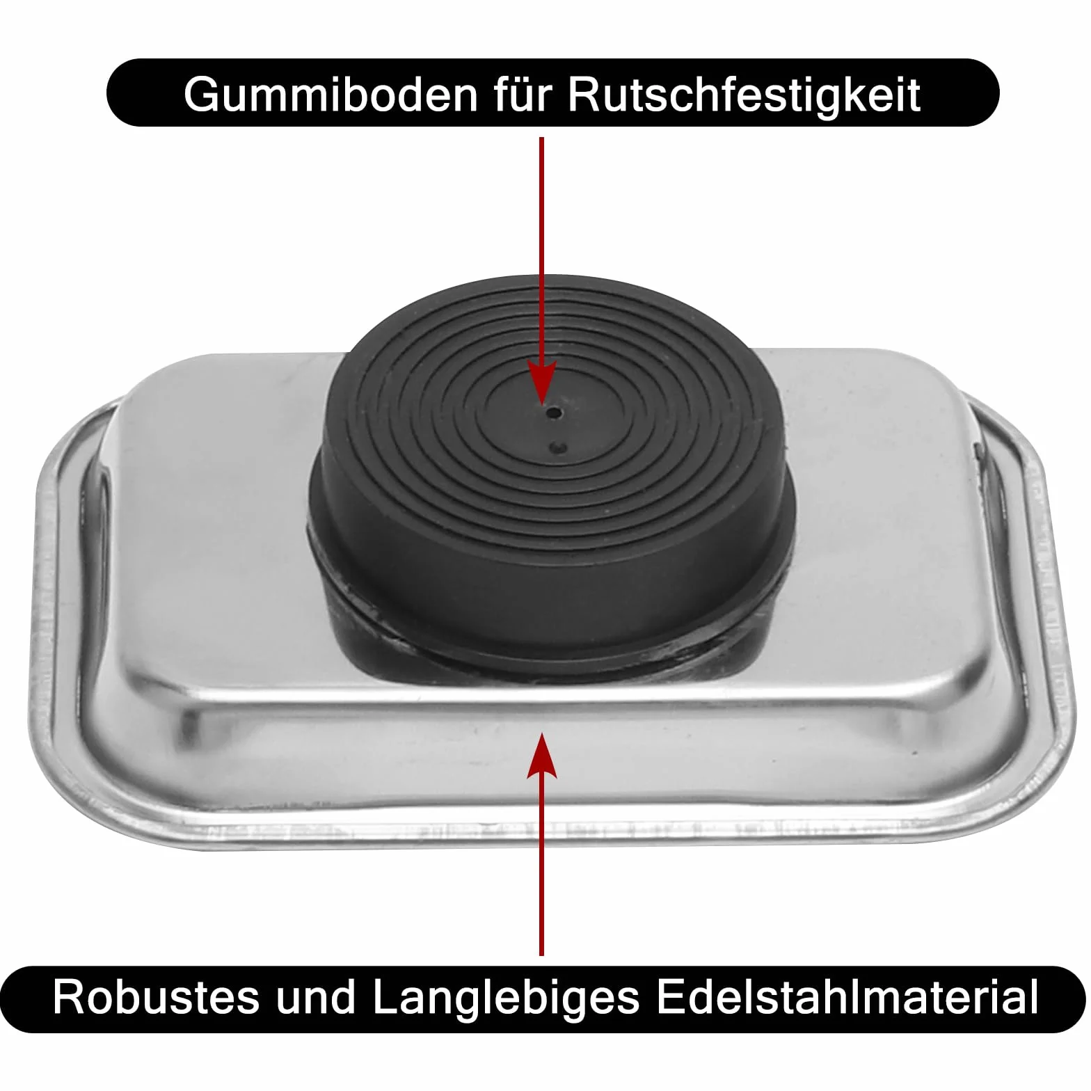 Set da 4 Pezzi Magnetschale Officina – Vassoio Magnetico Acciaio Inox per Tenere Viti, Bulloni, Supporto Magnetico Utensili, Porta Bit Magnetiche per Officina e Scaffale Garage