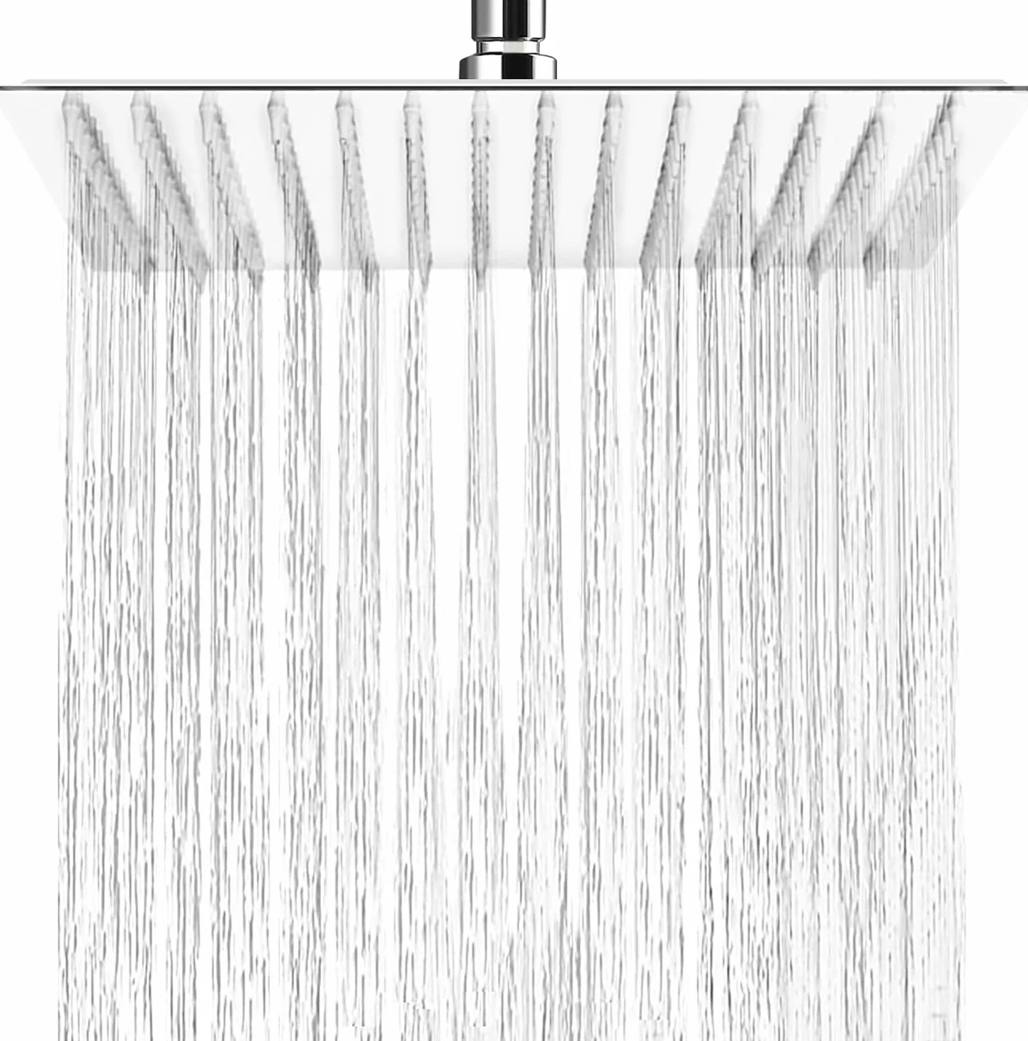 HAUSPROFI Soffione doccia anticalcare, testa doccia a pioggia risparmio d'acqua con ugello in acciaio inox 12 pollici/30 cm finitura cromata lucida (specchio), quadrata