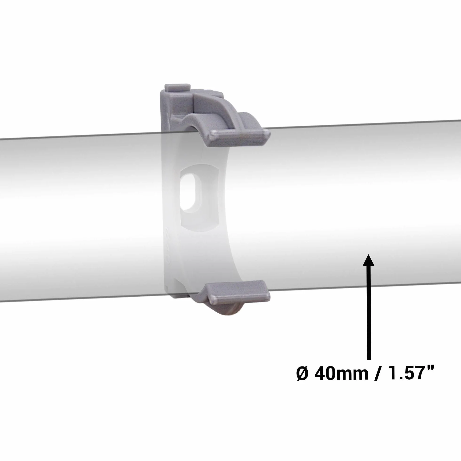 SKIR'CO (30 pezzi) Clip per tubi, morsetti in plastica per tubi da 40 mm, morsetti per tubi di tipo U, clip per tubi, ganci per tubi