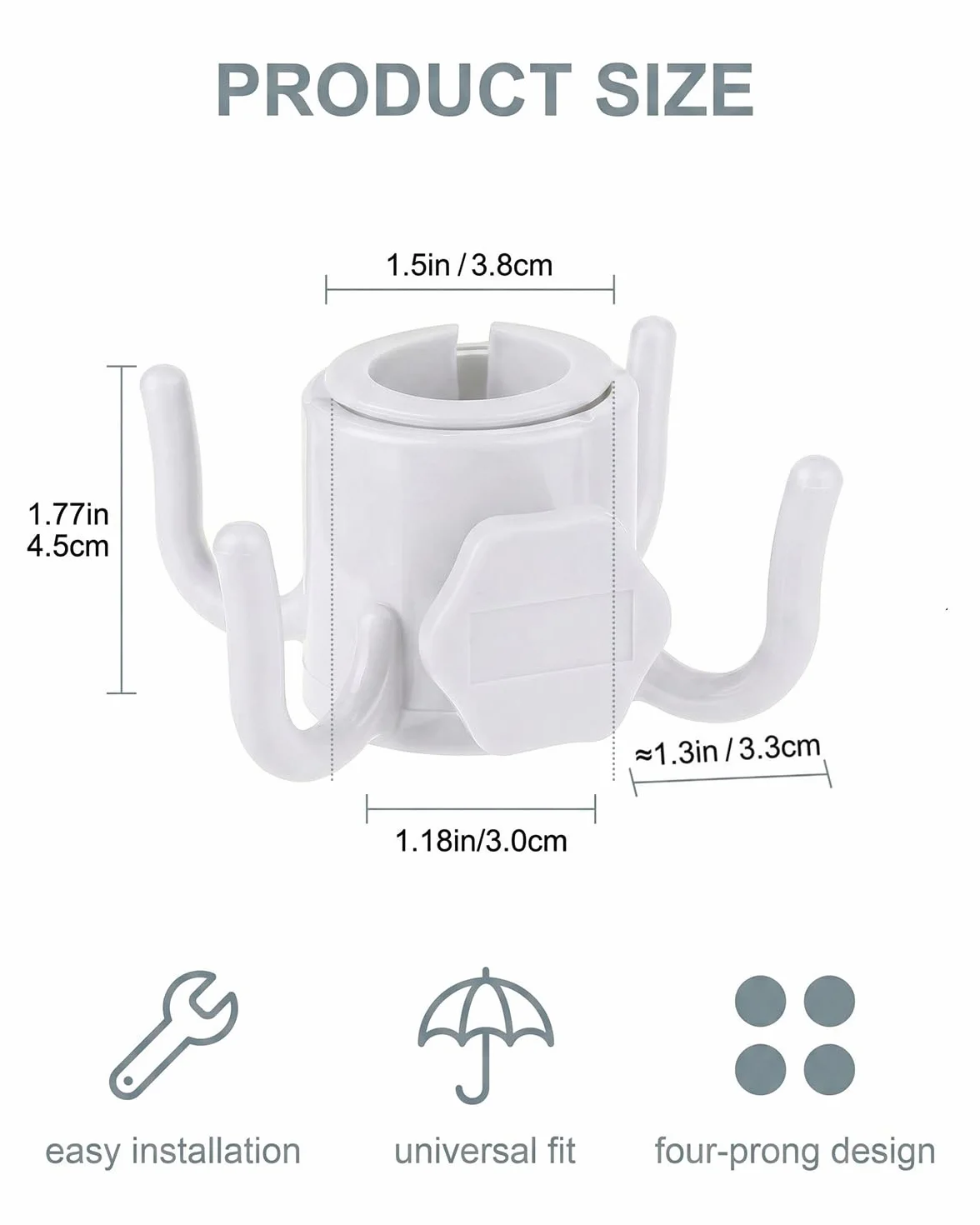 Ganci Ombrellone Spiaggia, 2 Pezzi a 4 Punte in 2 Colori, Organizer Porta Asciugamani Borse, Tieni Oggetti Sicuri e Dalla Sabbia.