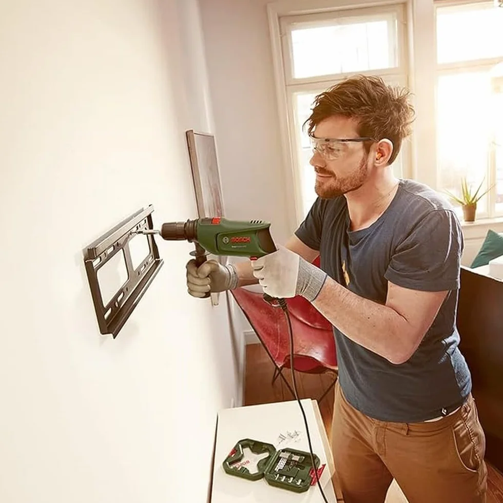 Bosch Home and Garden Bosch Trapano Elettrico a Percussione EasyImpact 600 (600 W, in Valigetta), Verde, 1/2 pollice