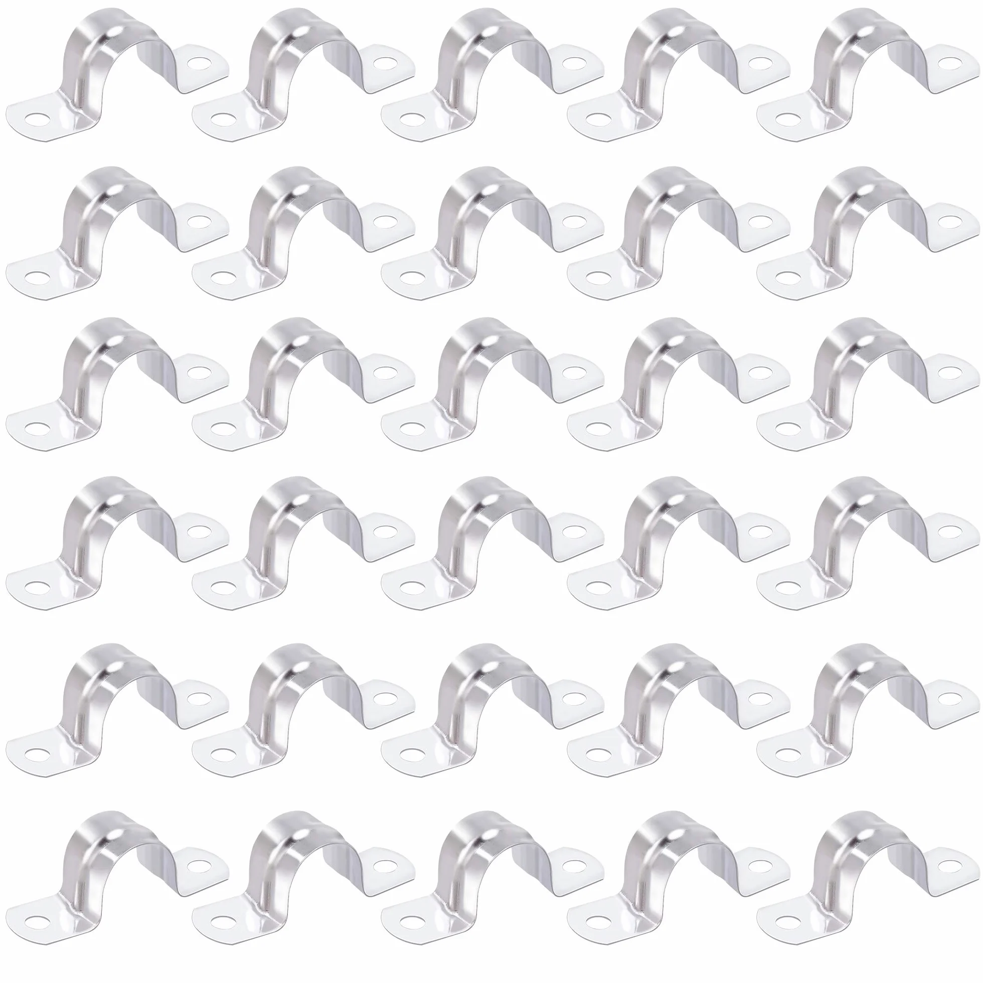 Morsetti per Tubi 20mm Morsetto per Tubi a U in Acciaio Inossidabile 304 Fascette Stringitubo per Tubo dell'acqua Tubo del Gas 30 Pezzi