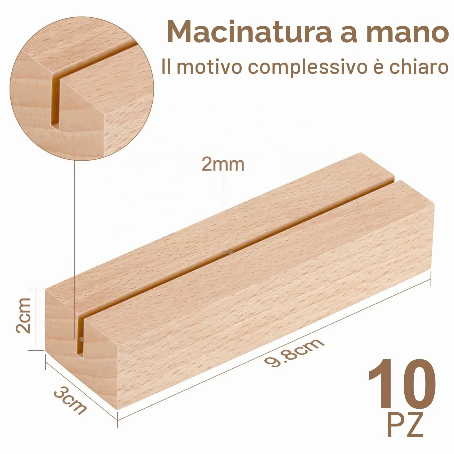 Portacarte in Legno di Faggio 10 Pezzi per Matrimoni Banchetti Feste