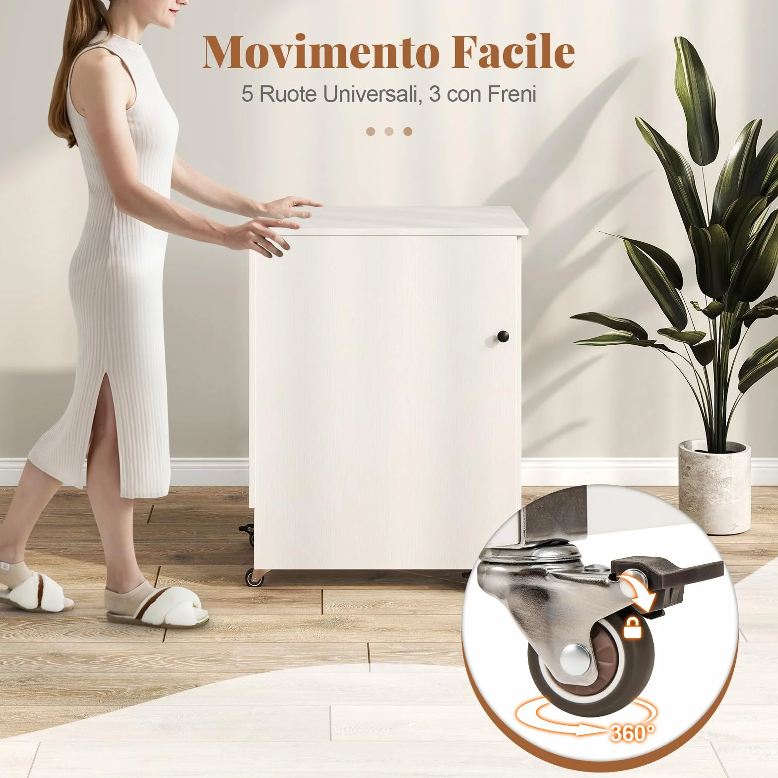 COSTWAY Mobile per Macchina da Cucire Pieghevole, Tavolo da Cucito con Stazione di Ricarica, Ruote Bloccabili, Ripiano e Contenitori (Bianco, 116 x 41 x 78 cm)
