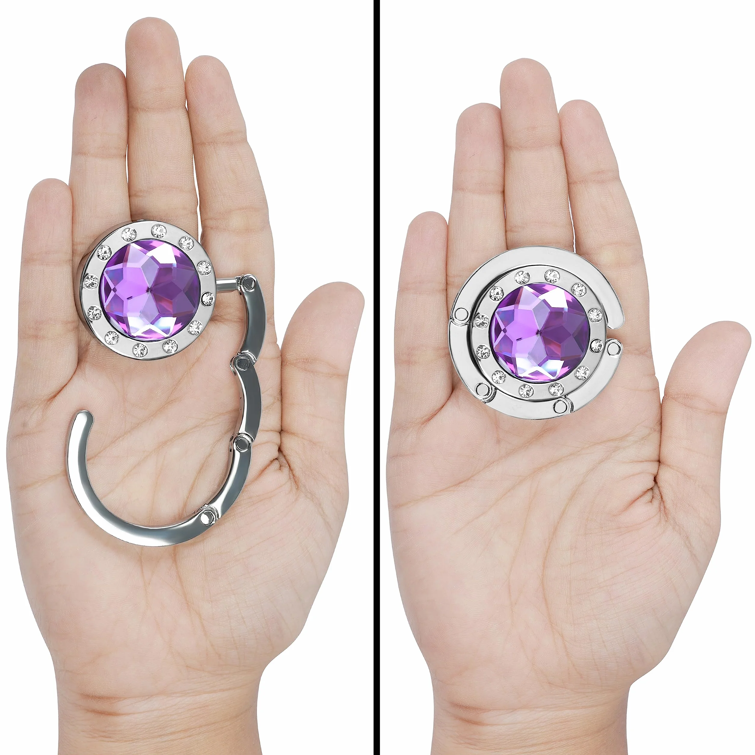 Kurtzy 6 Pezzi Appendi Borsa da Tavolo Portatile - Ganci Porta Borse e Borsette Argento - Gancio Borsa in Metallo per Tavoli/Scrivanie, Ristoranti, Uffici, Bar, Caffetterie - Regalo per Donne/Ragazze