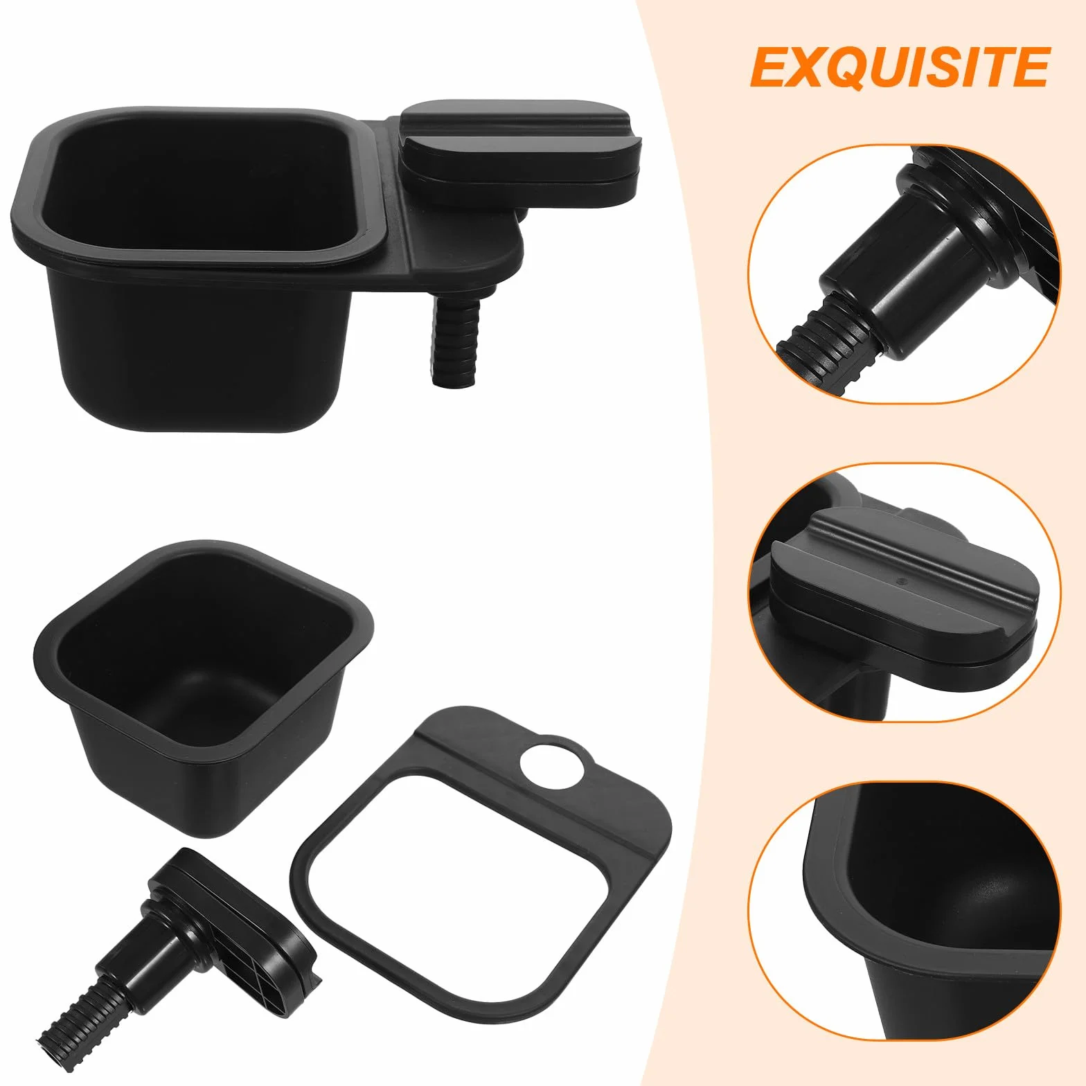 CALLARON Cestino Spazzatura da Tavolo Rotante in Abs Nero Design Semplice e Morsetto Versatile per Cucina e Ufficio, Contenitore Compatto per Rifiuti Domestici