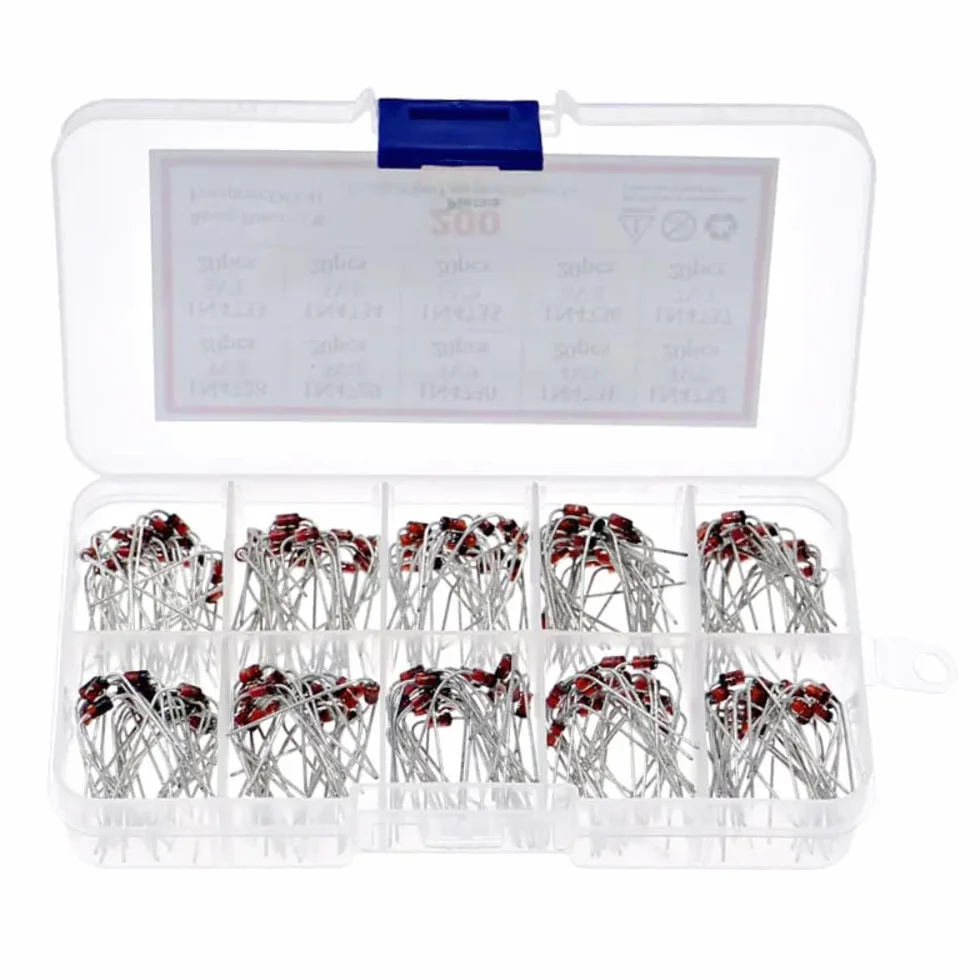 DollaTek 200PCS 10Value Kit diodo Zener 1W 1N4728-1N4737 con Scatola di plastica