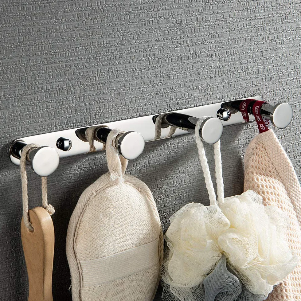 Gancio Asciugamani Muro Adesivo in Acciaio Inossidabile Cromato Porta Cucina Ganci Bagno