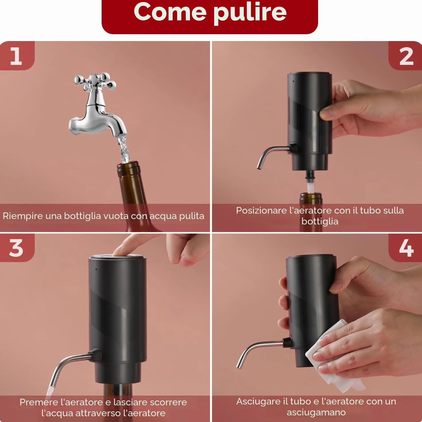 ZOYIDOUX Cavatappi elettrico ricaricabile,Apribottiglie Vino Elettrico,appuntamenti e amanti del vino (4 in 1 Kit regalo,ricaricabile)