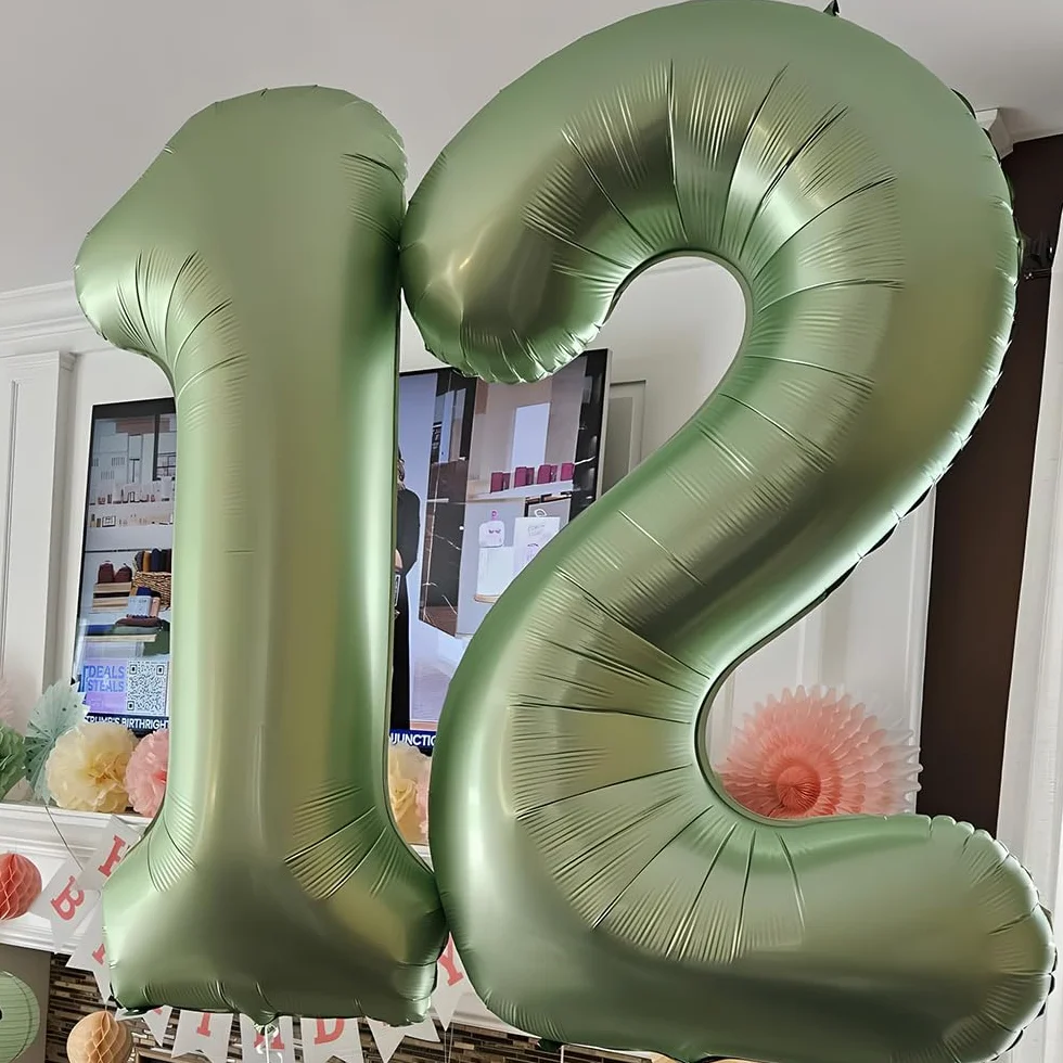 40 Pollici Foil Palloncino Verde Numero 1, Gonfiabili Elio, Grande Numeri 0-9, 10-100 (101cm), Decorazione di Alluminio Palloncini per Festa di Compleanno Anniversario