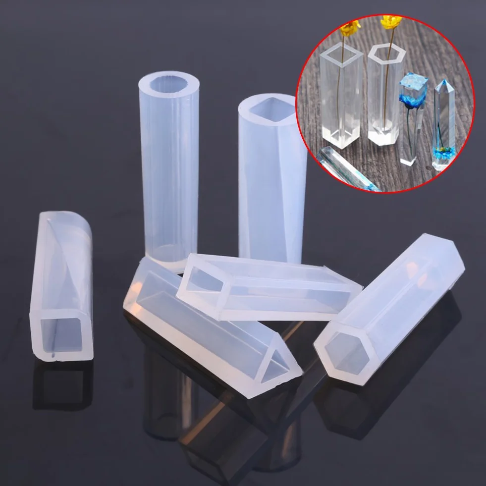 Set di 10 stampi in silicone con cilindri per gioielli fai da te, a strisce, multifunzione, in resina, per creare ciondoli trasparenti artigianali