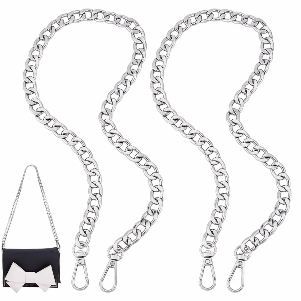 PH PandaHall 2pz Catena Borsa Argento 60cm Catene per Borse a Tracolla, Catena per Borsa in Metallo Maniglia di Ricambio per Sostituisci Vecchie Catene Borsetta Fai Da Te