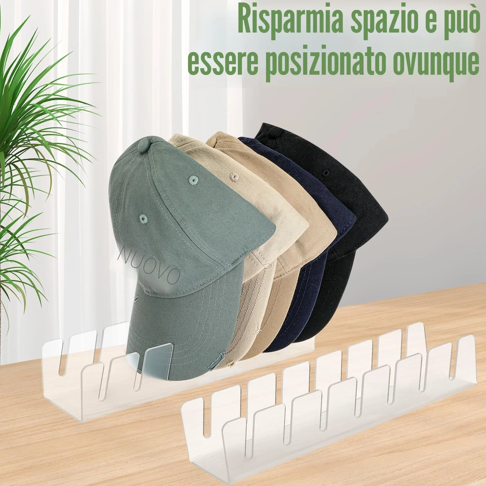 Kasanni 2 pezzi porta cappelli Acrilico organizer per cappelli da baseball da armadio