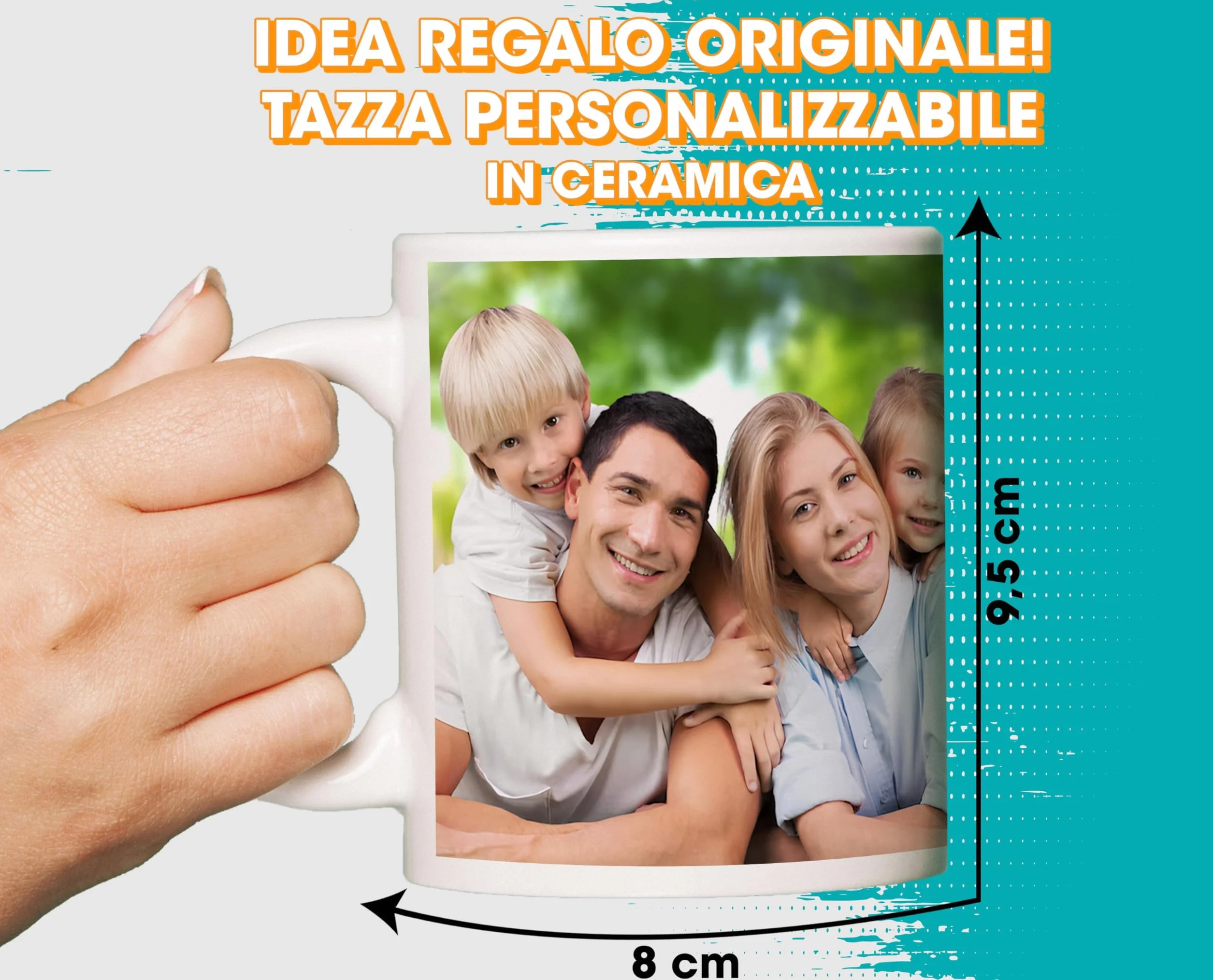 Tazza Personalizzata con Foto e Testo - Regalo Originale per Festa del Papà, Compleanno - Stampa che Non Sbiadisce - Adatta per Microonde e Lavastoviglie
