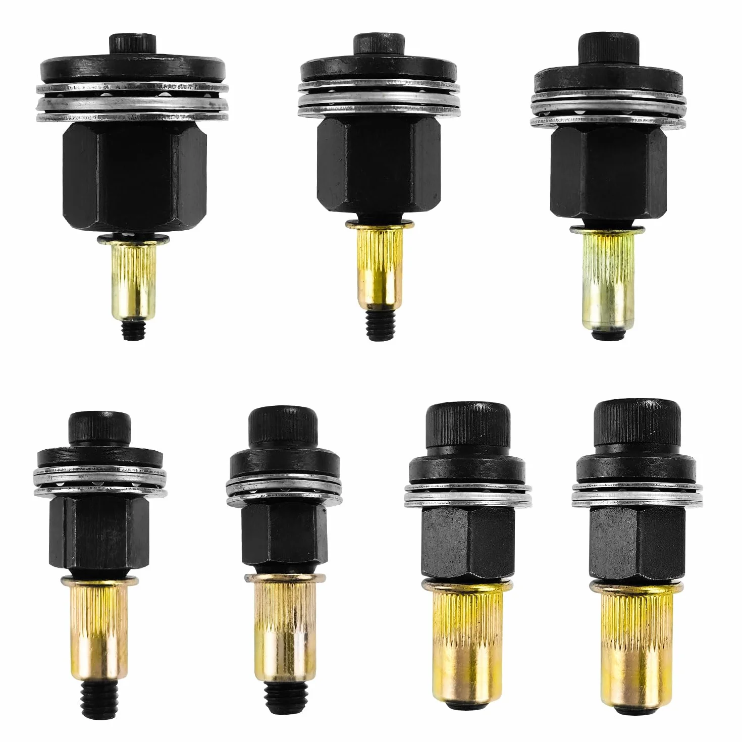 7 pezzi Rivettatrici Manuali di Teste Set, Rivettatrice per Inserti Filettati, Mandrino Punte Trapano Metallo per Rivettatrice, Strumento per Rivetti per M3, M4, M5, M6, M8, M10, M12