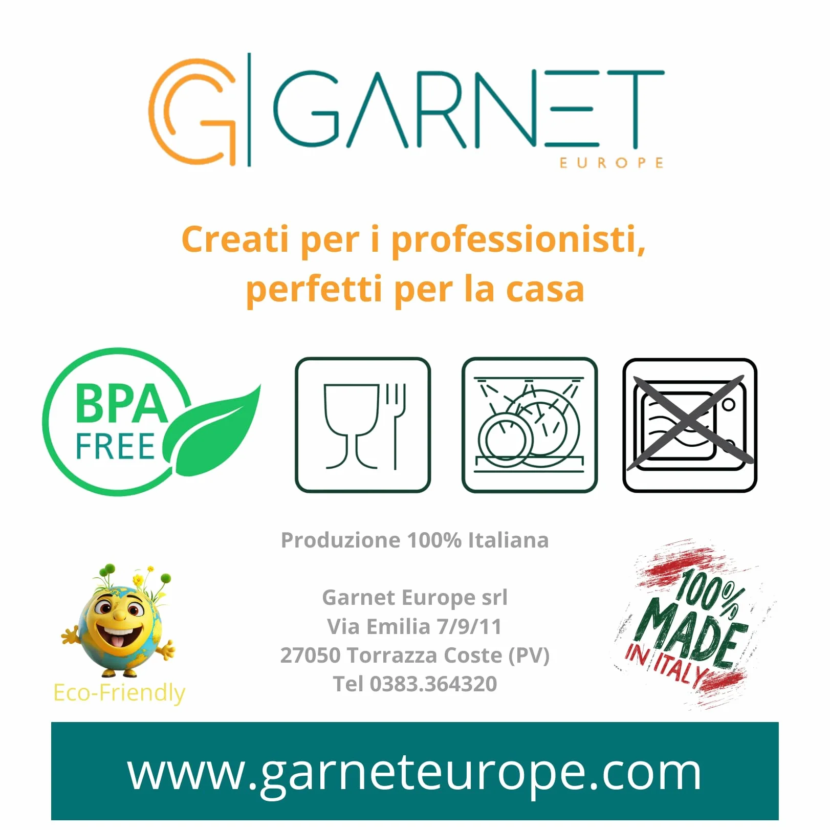 Garnet Posacenere Luna 6 Pezzi Plastica Melamina Resistente Alte Temperature Antiurto Diametro 10 cm Bianco Made in Italy