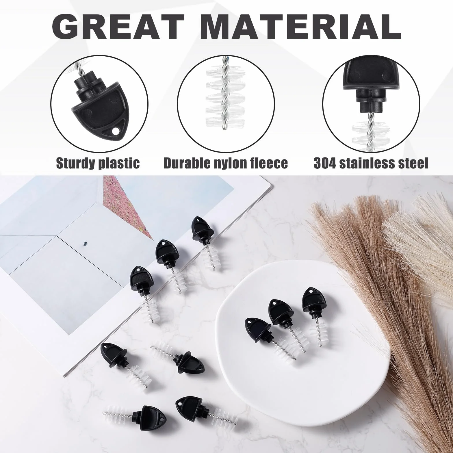10 Pz Beer Tap Plug Brushes, Tappi di Plastica per la Pulizia dei Rubinetti della Birra Spazzole per la Pulizia dei Rubinetti della Birra alla Spina (Nero)