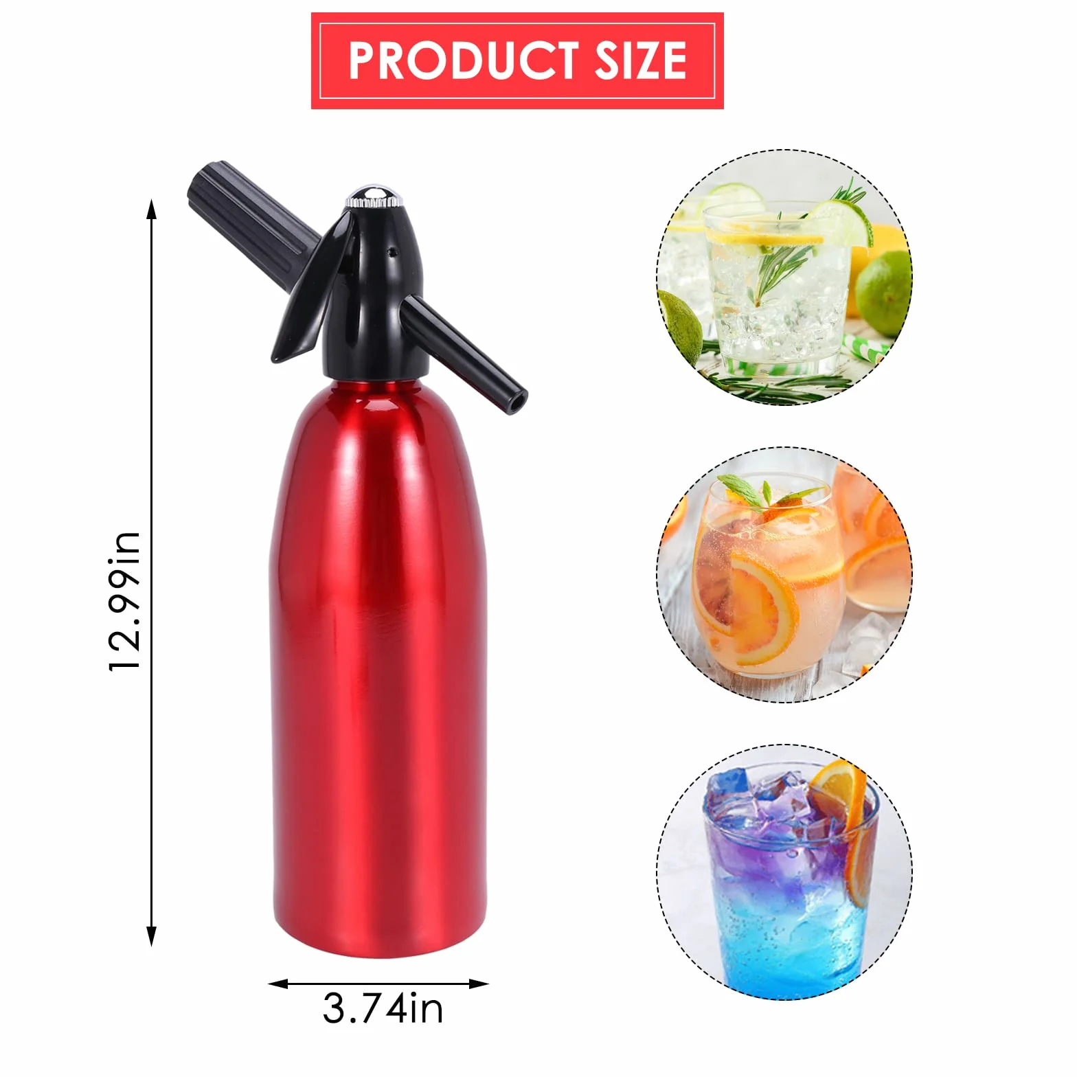 Soda Maker Portatile Aluminium Sparkling Water Maker con Regolatore di Pressione