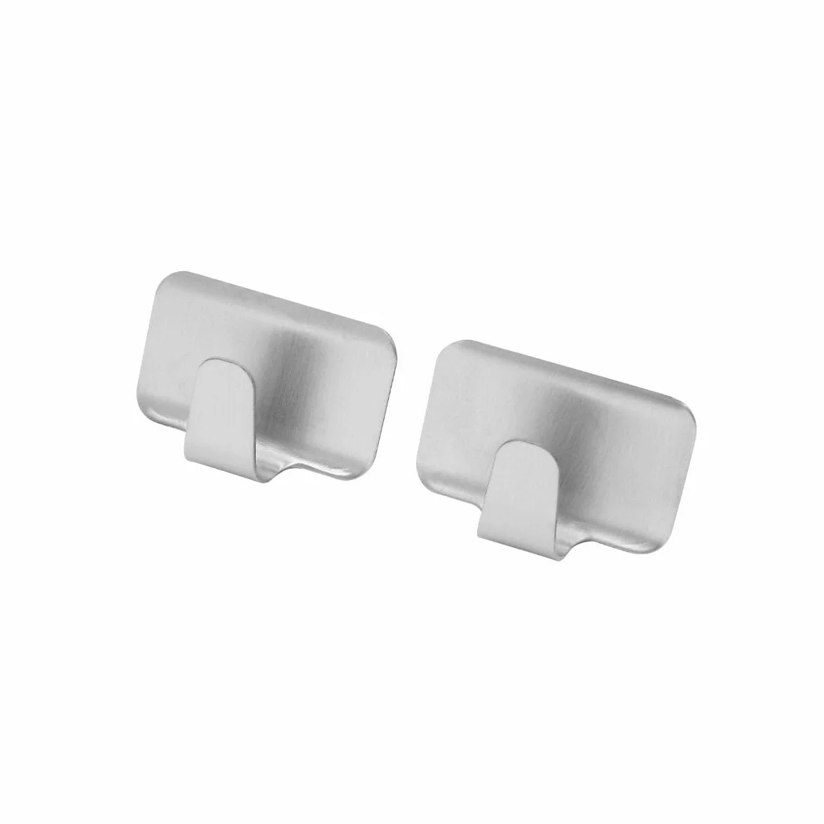 Fackelmann Ganci Adesivi in Acciaio Inox Satinato, 2 Pezzi, Argento