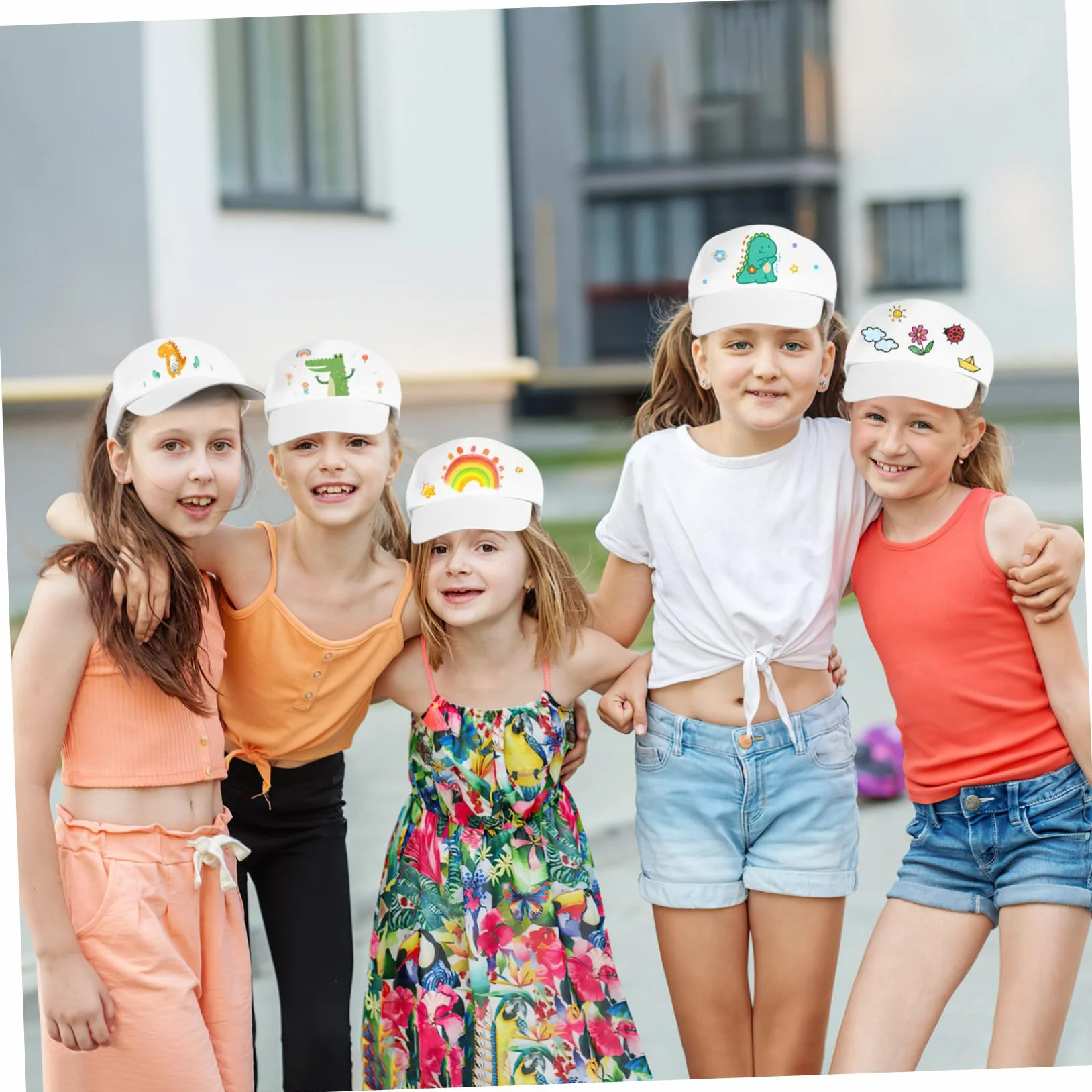 PACKOVE Set di 20 cappelli da disegno con graffiti per bambini, stile vintage, per bambini, per il fai da te, per il fai da te, per il fai da te, per l'estate, per la pittura, per il papà e l'uomo
