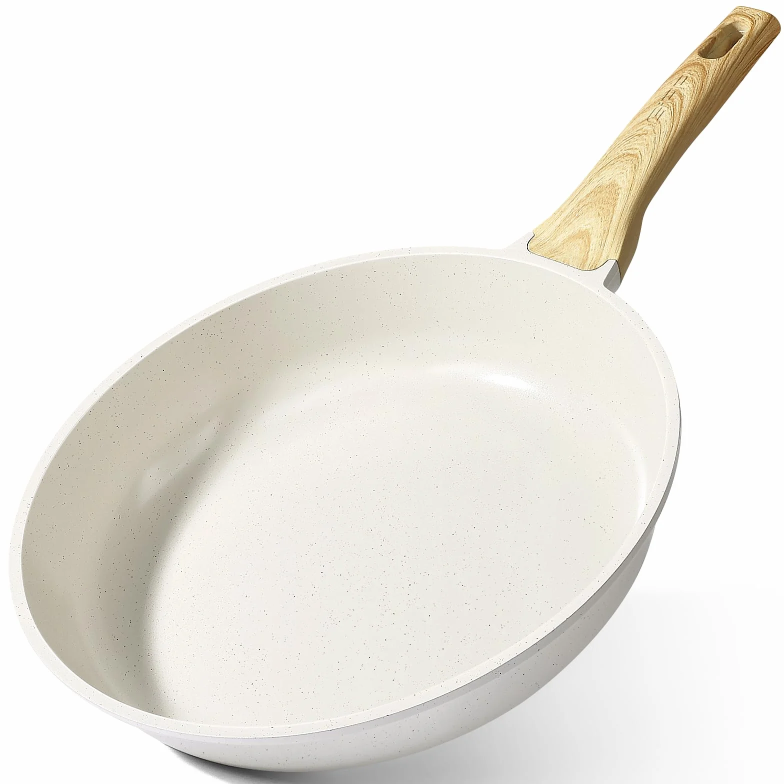 GiPP Padella Antiaderente – Padella Sana e Atossica, Compatibile con Induzione, Senza PFAS e PFOA, Lavabile in Lavastoviglie (Bianco, 24 cm Senza Coperchio)