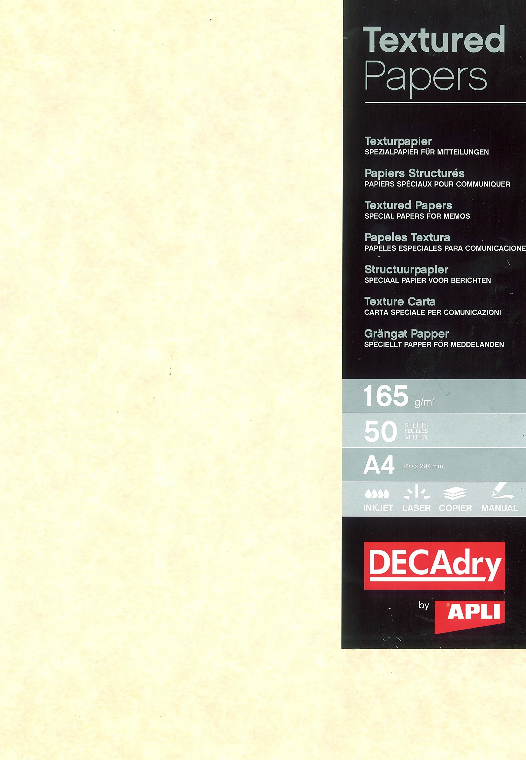Decadry PCL1677 Carta Pergamenata, Fogli, A4, 165 G, Confezione da 50