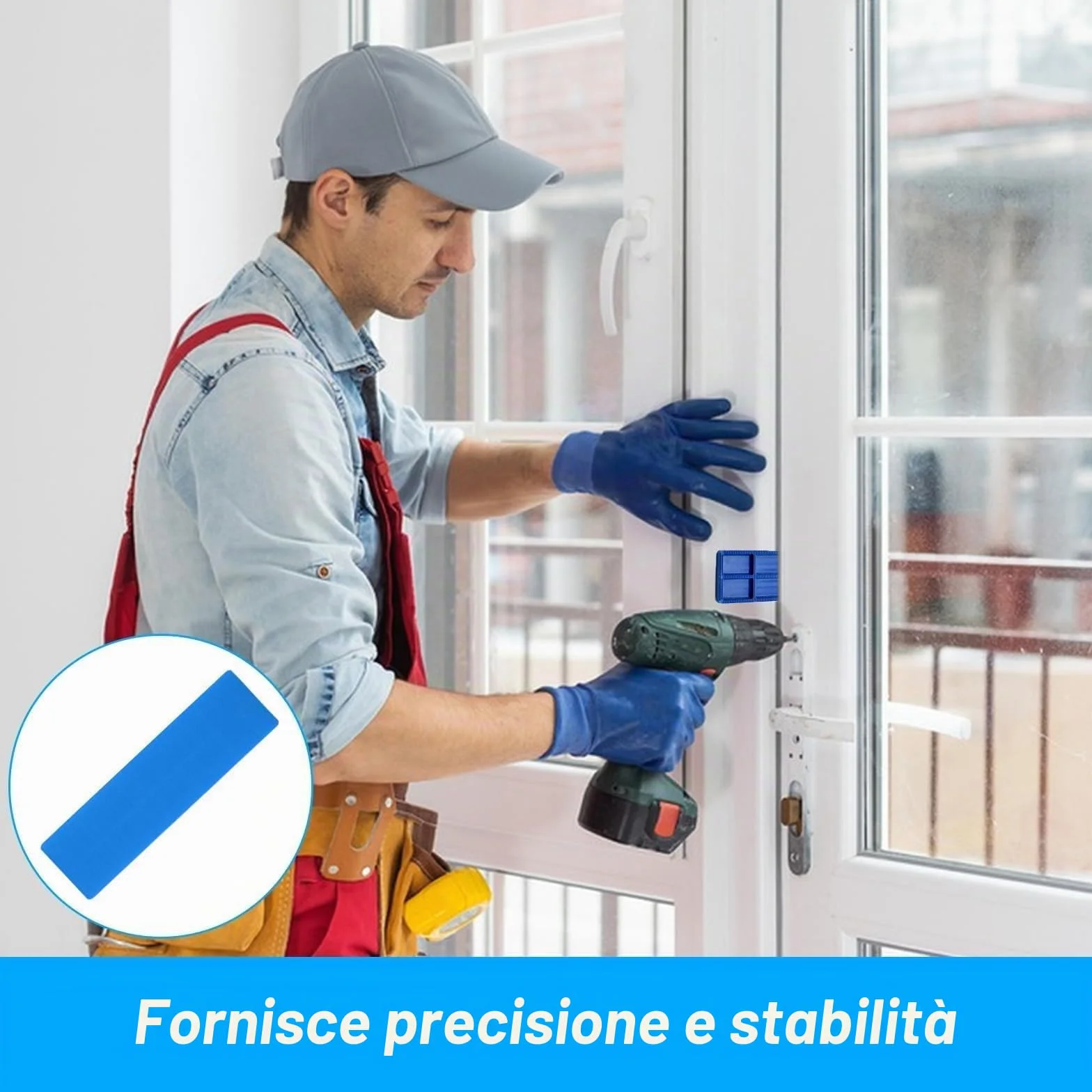 72 Pz Distanziatori in Plastica, Spessori in Plastica, Distanziatori Cunei per Piastrelle, Blocchi Distanziatori Piatti, Distanziatori per Piastrelle Vetri Finestre e Porta(6 Misure)