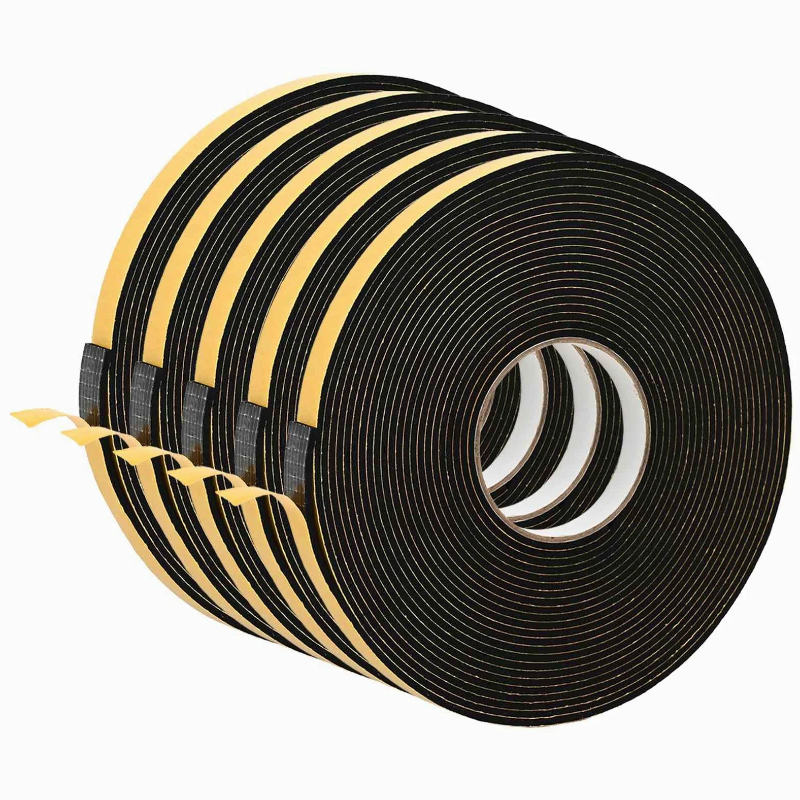 vidaXL Confezione da 5 nastri rotondi in schiuma CR, 20 mm x 10 m, mantiene l'umidità, efficace e universale isolamento