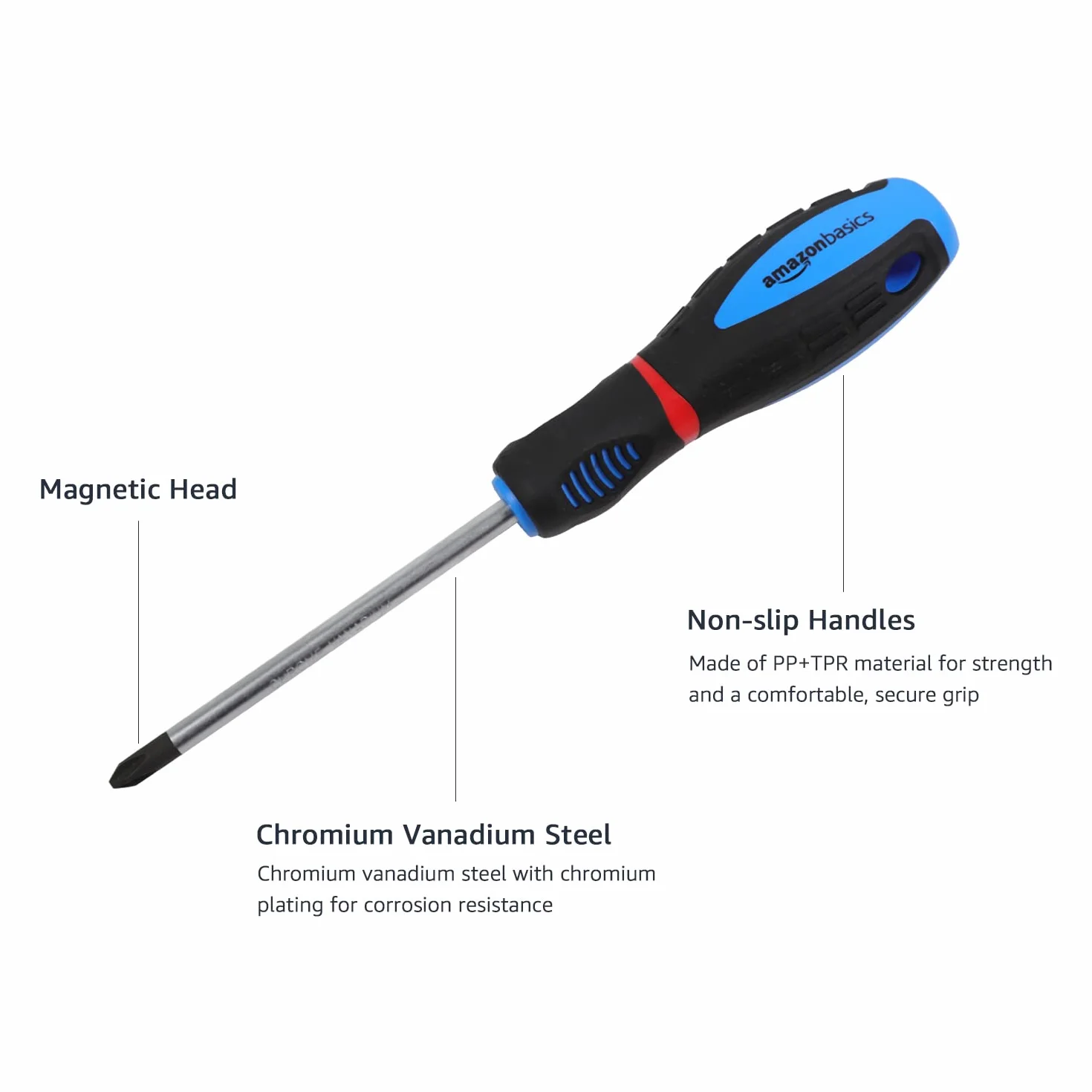 Amazon Basics Set di cacciaviti di precisione, a taglio, a croce, Torx, confezione da 58 pezzi, Nero