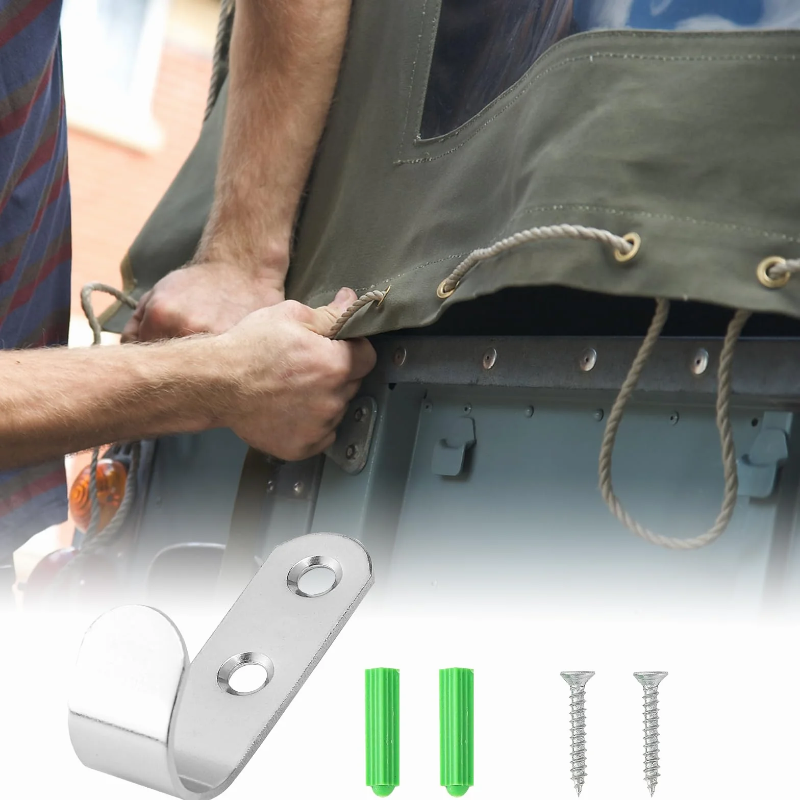 Set di ganci multifunzionali da 25 pezzi in acciaio inox, Gancis per Accappatoio, Appendiabiti A Parete, gancis da parete per avvitare, ganci di fissaggio per teloni, piccoli gancis
