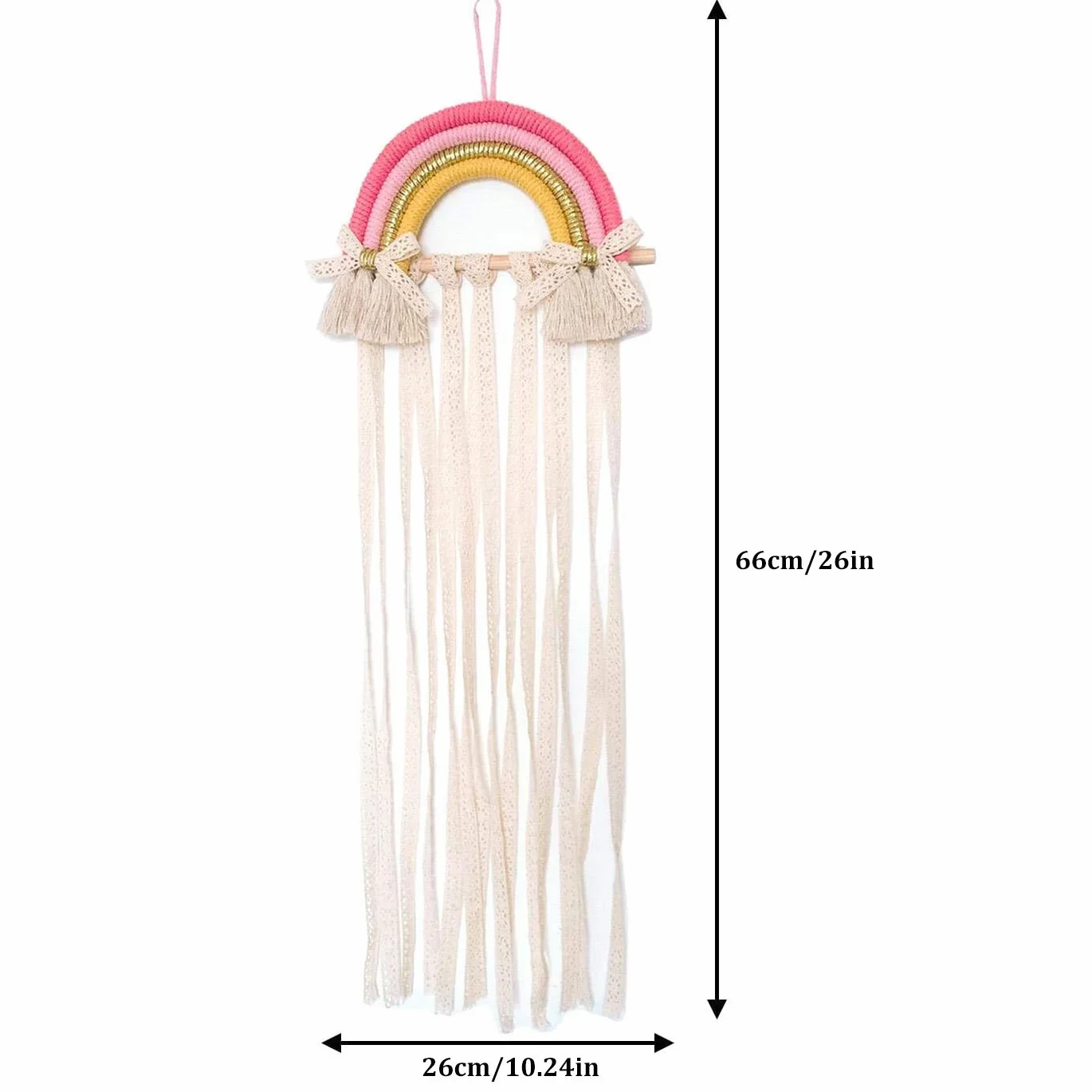 Organizzatore di arco per Capelli Decorazione Arcobaleno Parete Clip Appendiabiti Casa (Rosa)