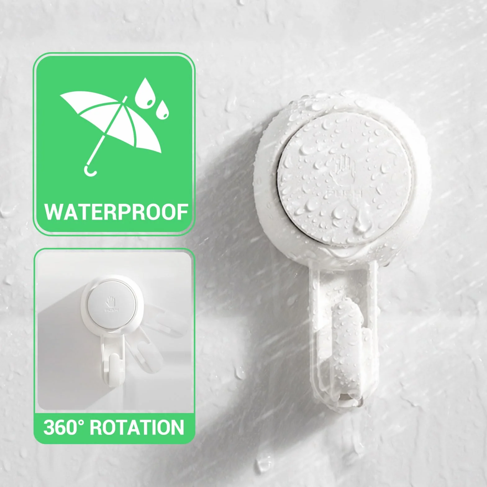 ilikable 4 Pezzi Ganci Ventosa Bagno Super Portante 5KG Senza Foratura Ganci a Ventosa per Asciugamani Appendini Bagno Impermeabile e Resistente al Grasso Parete per Doccia Cucina