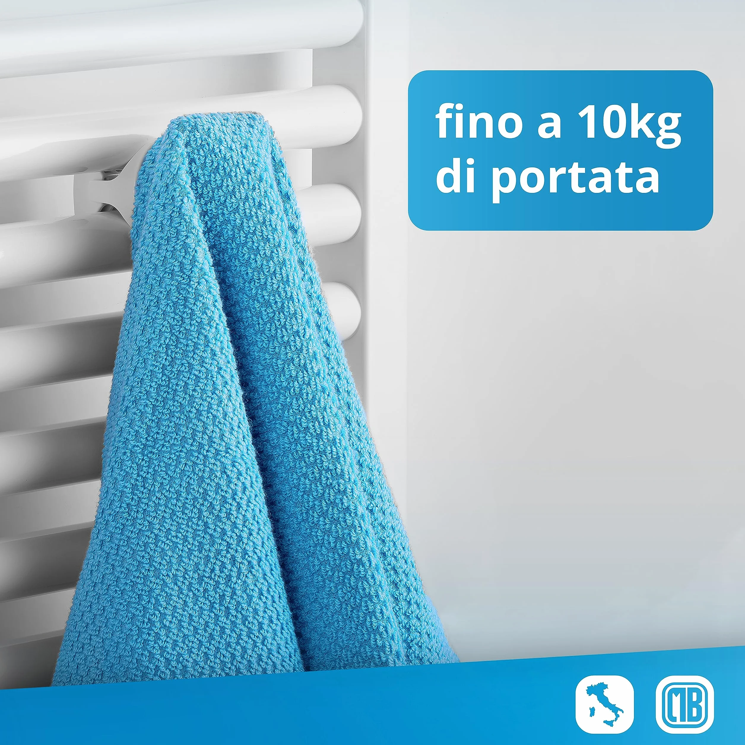 LH Coppia handy vip portasciugamani senza foro per bagno autoavvitanti al termoarredo scaldasalviette made in italy