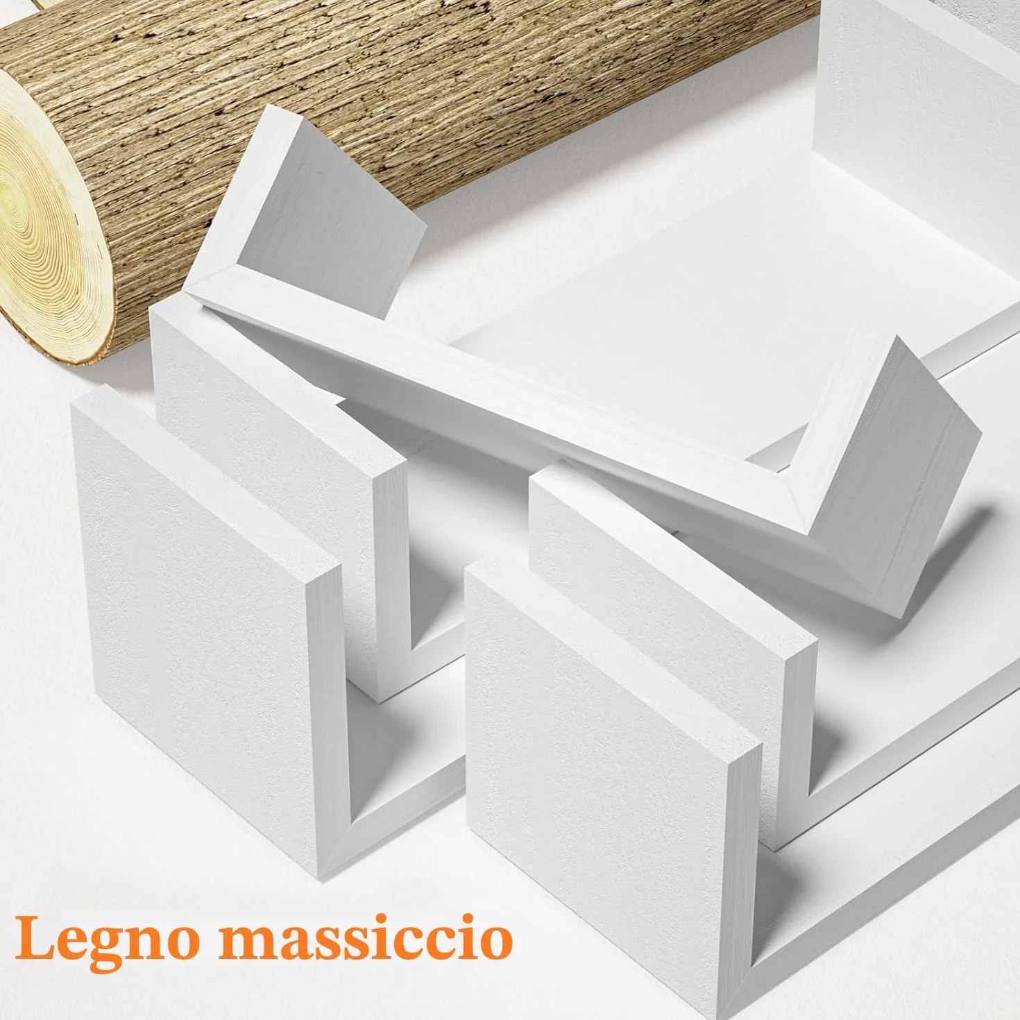 SRIWATANA mensole da muro ferroso 5 pezzi, mensolina da muro legno, mensole galleggianti, decorazione mensole da parete, mensole da muro design adatto a soggiorno, bagno, camera da letto, ufficio