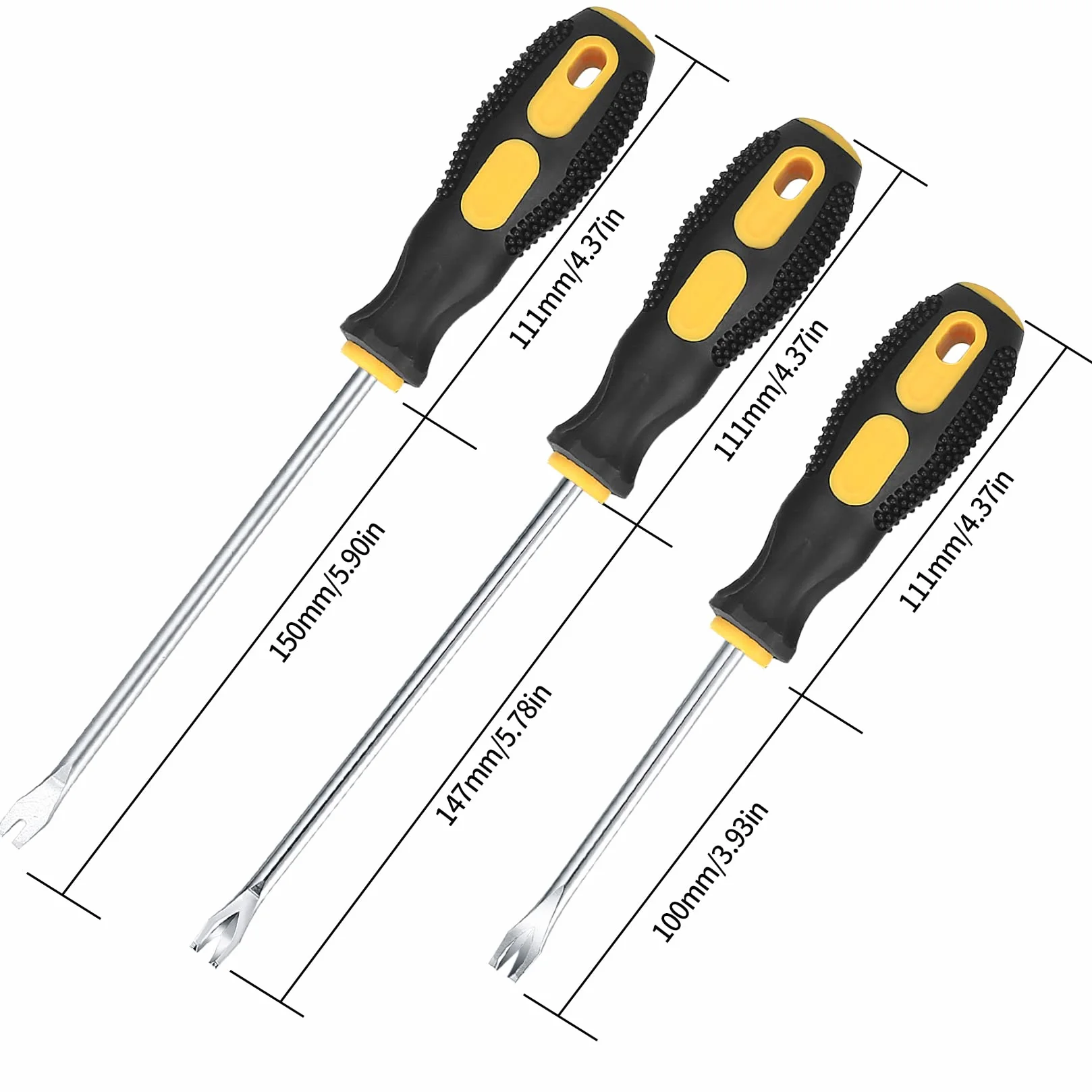 3 Pezzi Kit Rimozione di Graffette per Tappezzeria con Estrattore, Rimuovi Levapunti Graffette, Rimozione Clip Pinza, Rivetti Clip Pinze Fastener Remover Puller Pinza Tool Kit, Manico in Gomma