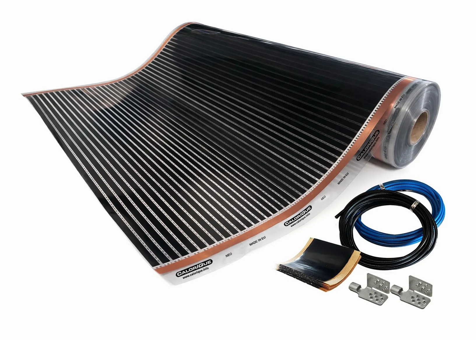 Riscaldamento Elettrico a Pavimento con Infrarossi CALORIQUE – 150 W/m² – Set 2,0 m², larghezza 100 cm – Basso Consumo, Ideale per Nuove Costruzioni e Ristrutturazioni
