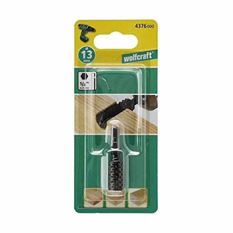 Raspa profilata wolfcraft per legno - 4376000 - cilindrica - per preparare incavi e per una rapida asportazione di materiale - gambo esagonale