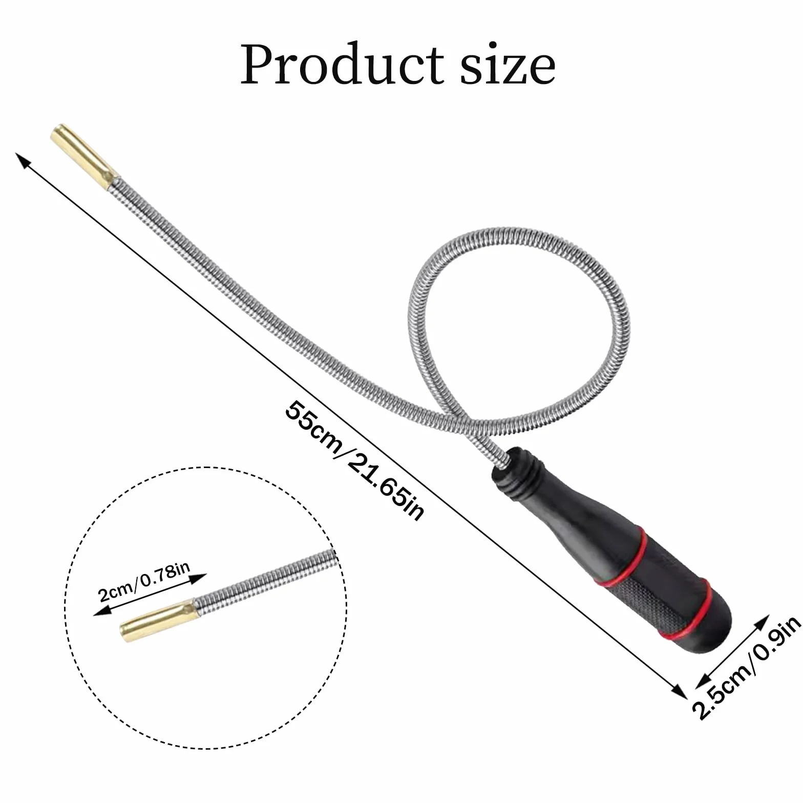 Calamita Flessibile con Maniglia Antiscivolo,Calamita Telescopica Flessibile Officina Asta Magnetica Flessibile,Strumento Magnetico Flessibile per Raccogliere Oggetti di Ferro-Utensile Magnetico (6mm)