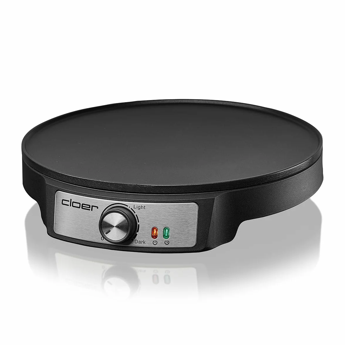 Cloer 6620 Crepiera Elettrica, per crêpes dolci o salate con 29 cm Ø, 1200 W, rivestimento antiaderente, spalmatore e tornitore incluso, nero
