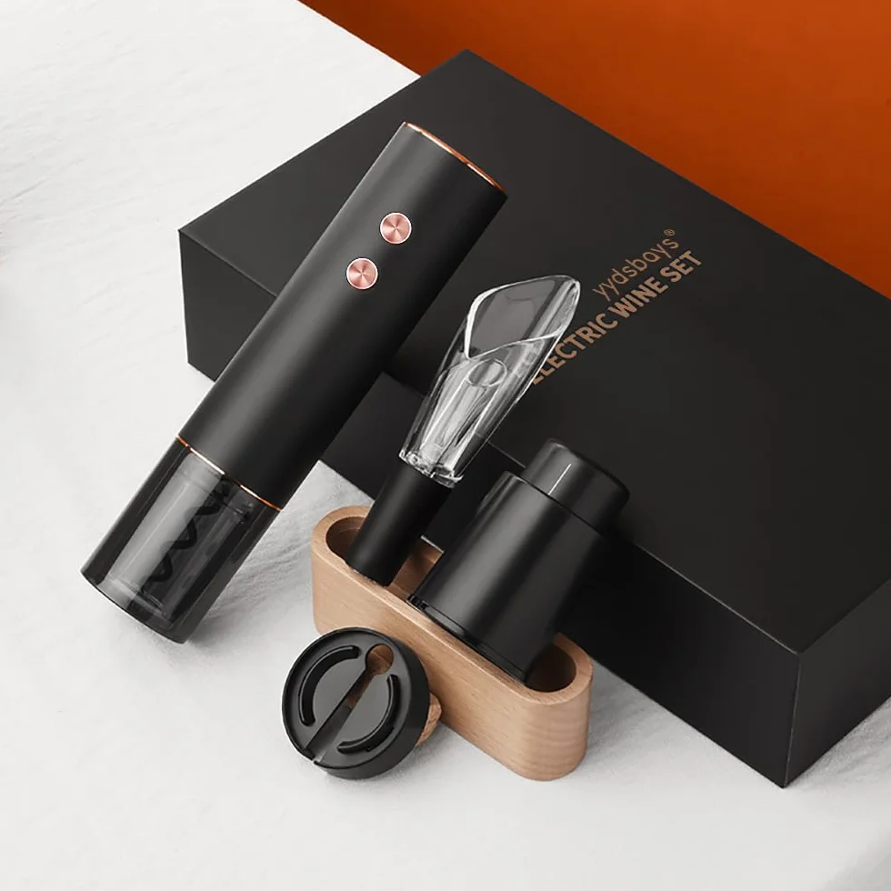 Cavatappi Elettrico per Vino Apribottiglie Elettrici Automatico Professionale per Gli Amanti del Vino Regalo di Lusso (Oro, Set, Scatola Regalo, Ricaricabile)