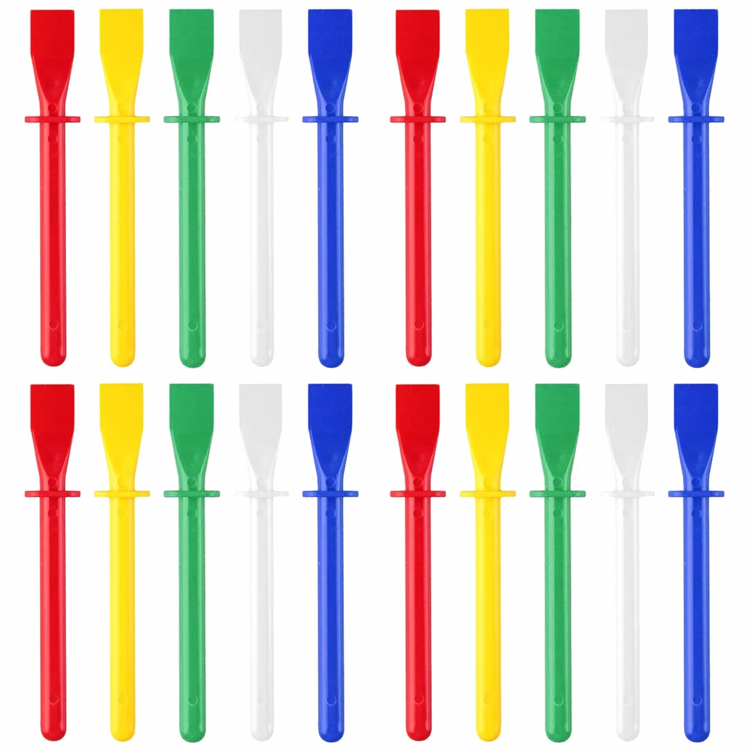 20 Pezzi Spatola per Colla, Bastoncini di Plastica Colorata, 11.5cm Applicatore di Spatole, Spreader di Colla in Pelle, Accessorio per Manuali, per Progetti Artistici e Artigianali
