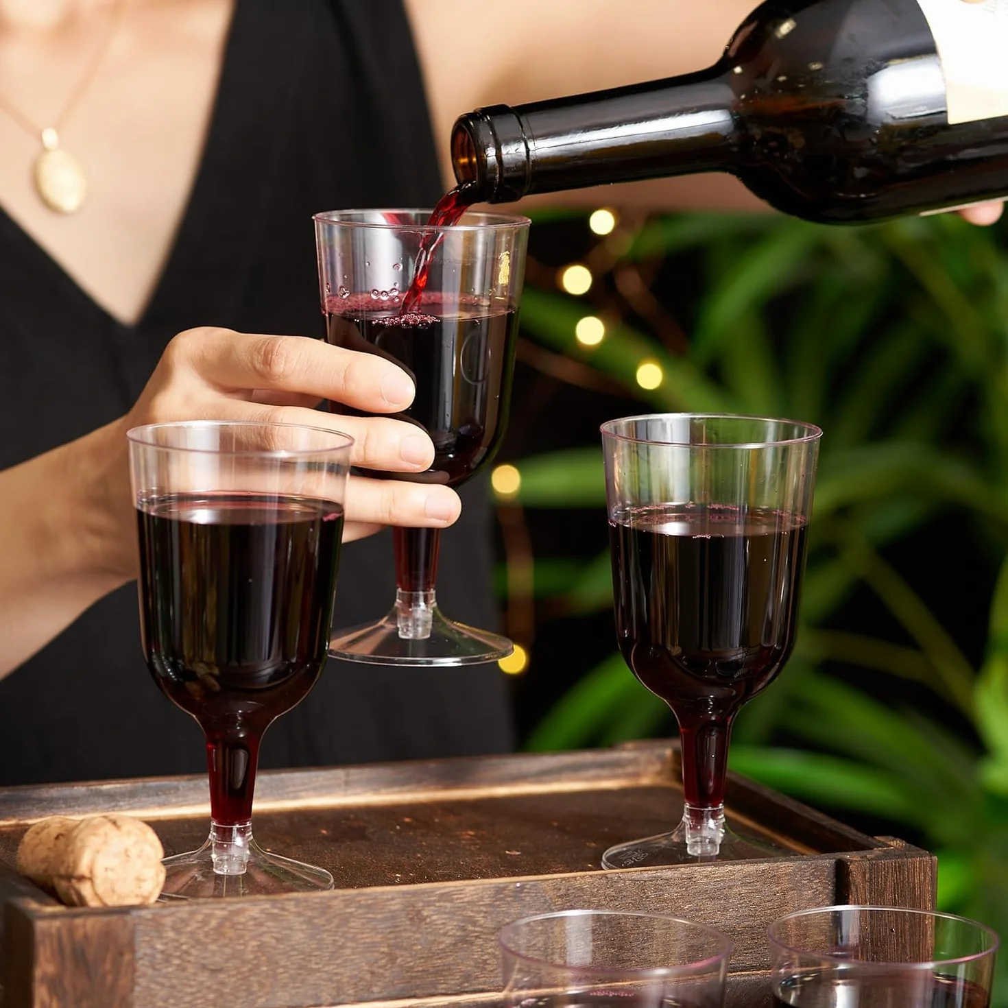 Matana Bicchieri da Vino in Plastica 48 Calici 180ml Riutilizzabili Lavabili