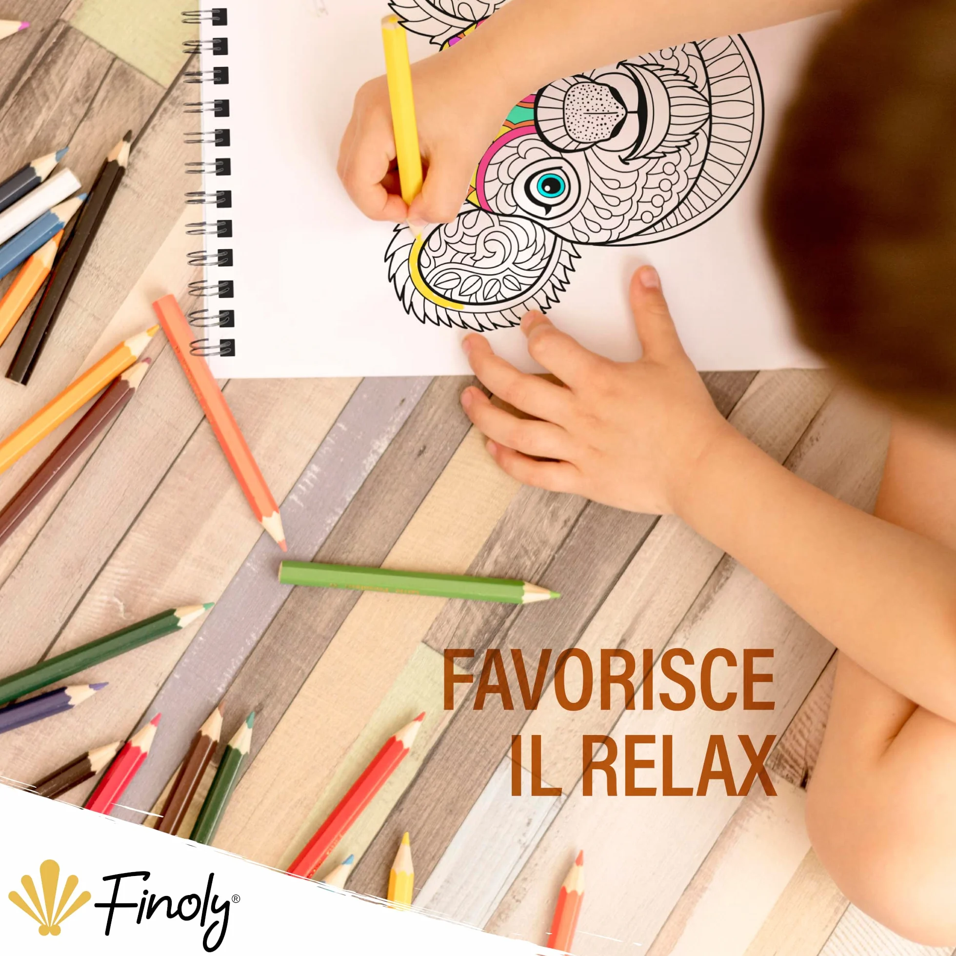 Finoly Mandala da Colorare per Bambini Rilassamento Antiestress Libro Mandala Animali A4 Rilegatura Spirale