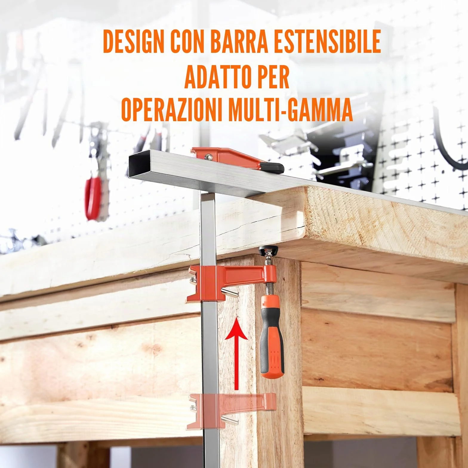 VEVOR Morsetti a barra per la lavorazione del legno, Morsetto/Divaricatore da 36" in confezione da 2, Morsetto F a cambio rapido con limite di carico di 600 libbre, Profondità della gola 2,5", Ghisa
