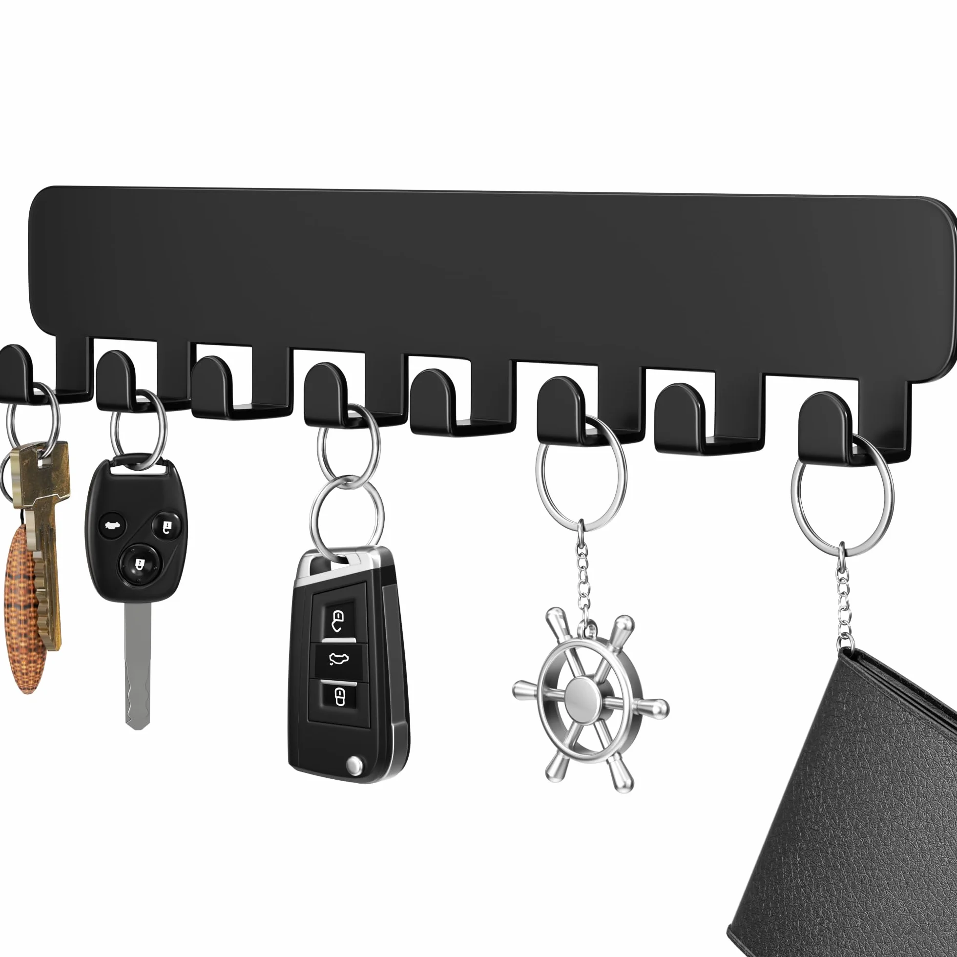 Pickpiff Ganci Portachiavi da Parete Adesivo Senza Forare Nero 1 Pezzo