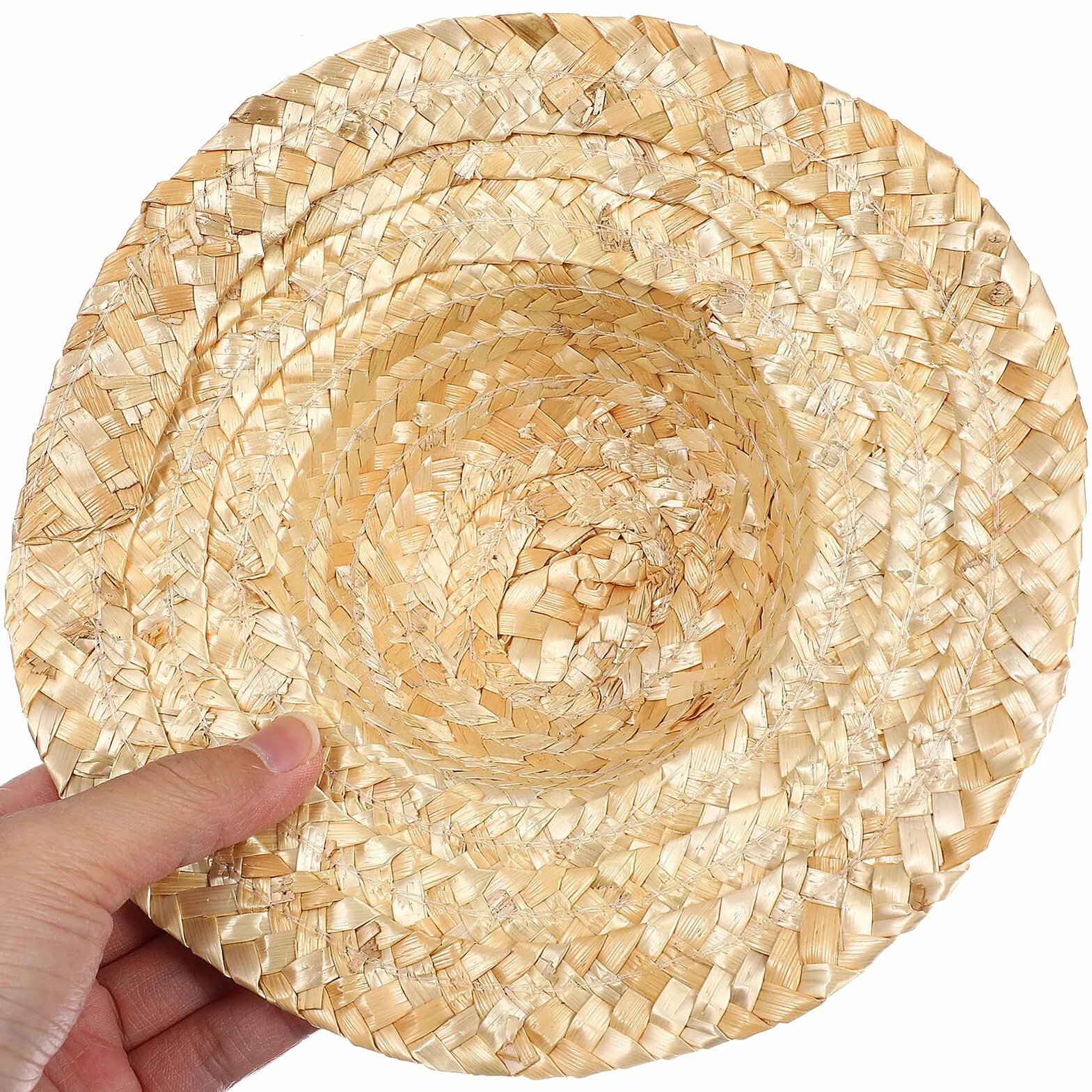 YARNOW Cappellini Mini Intrecciati in Paglia Decorativi per Bambole e Animali Domestici, Accessori Artigianali Rustici e Creativi per Fotografie e Giochi dei Ragazzo Ragazza